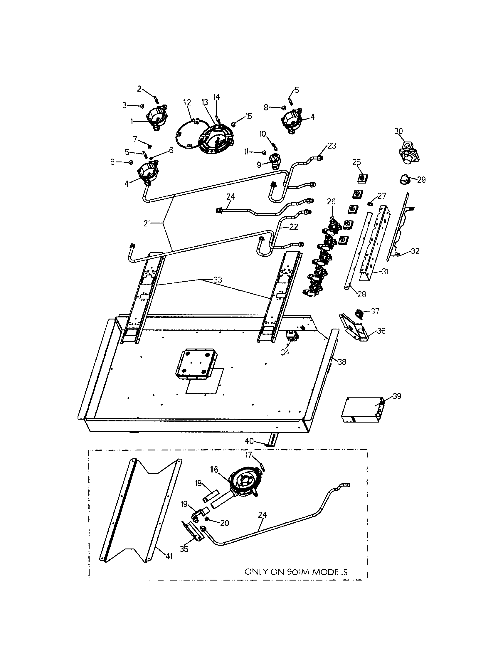 Fisher & Paykel GC901 basepan diagram