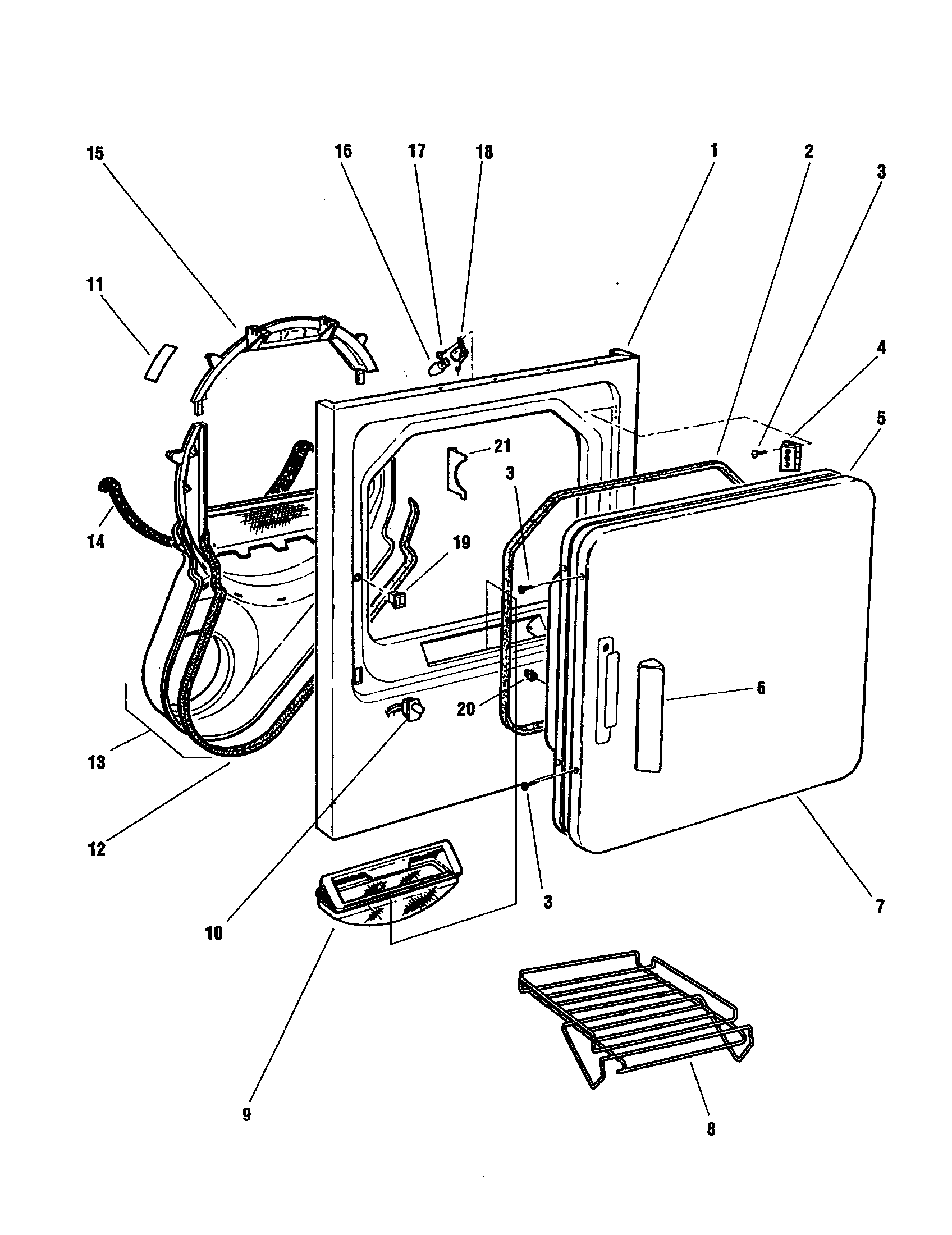 Fisher & Paykel DE05-US1 cabinet front and door diagram