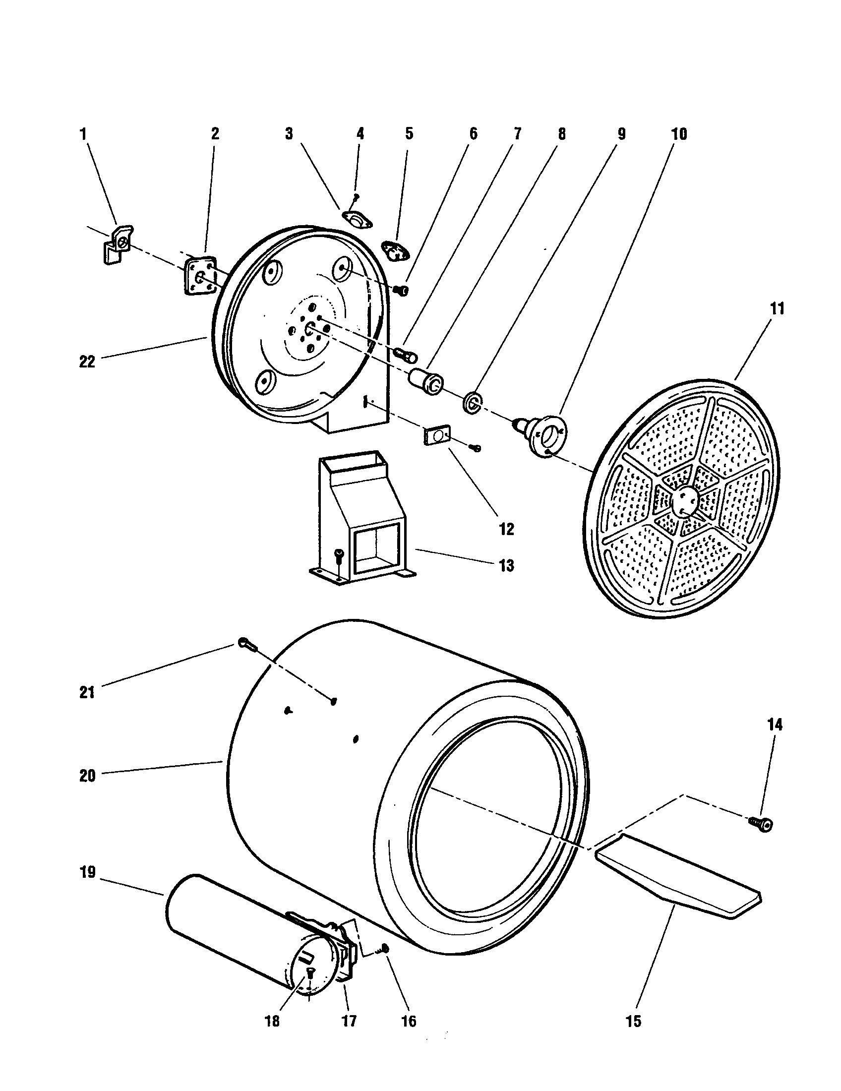 Fisher & Paykel DE05-US1 drum and heater - dg05-us1 diagram