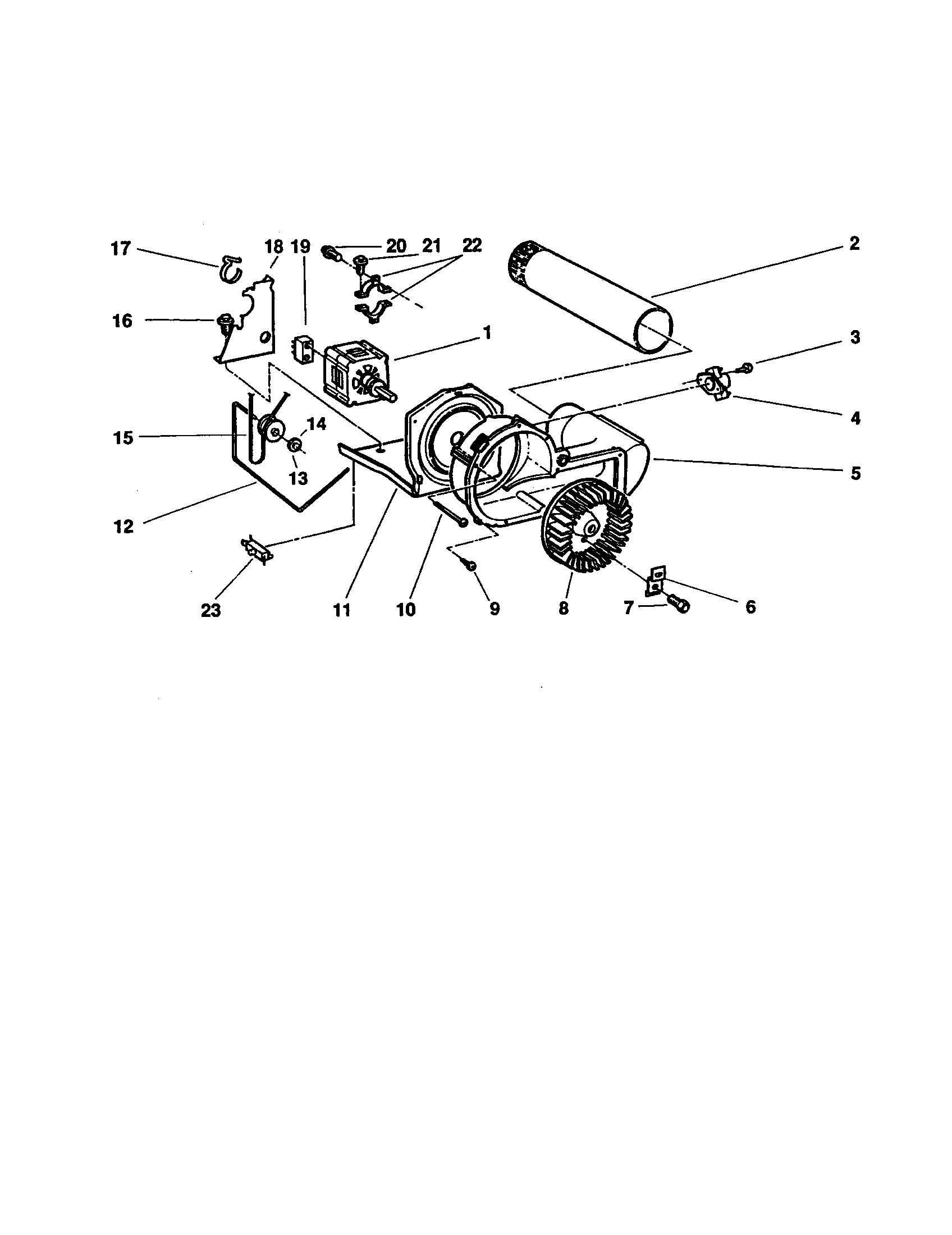 Fisher & Paykel DE05-US1 blower and drive diagram