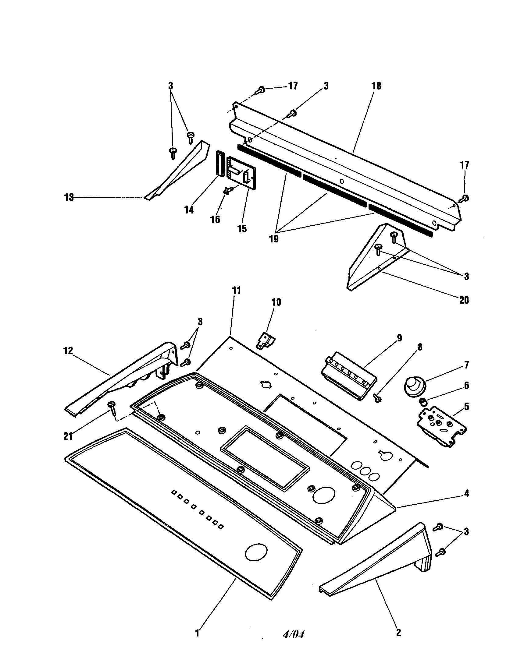 Fisher & Paykel DG05-US0 control housing diagram