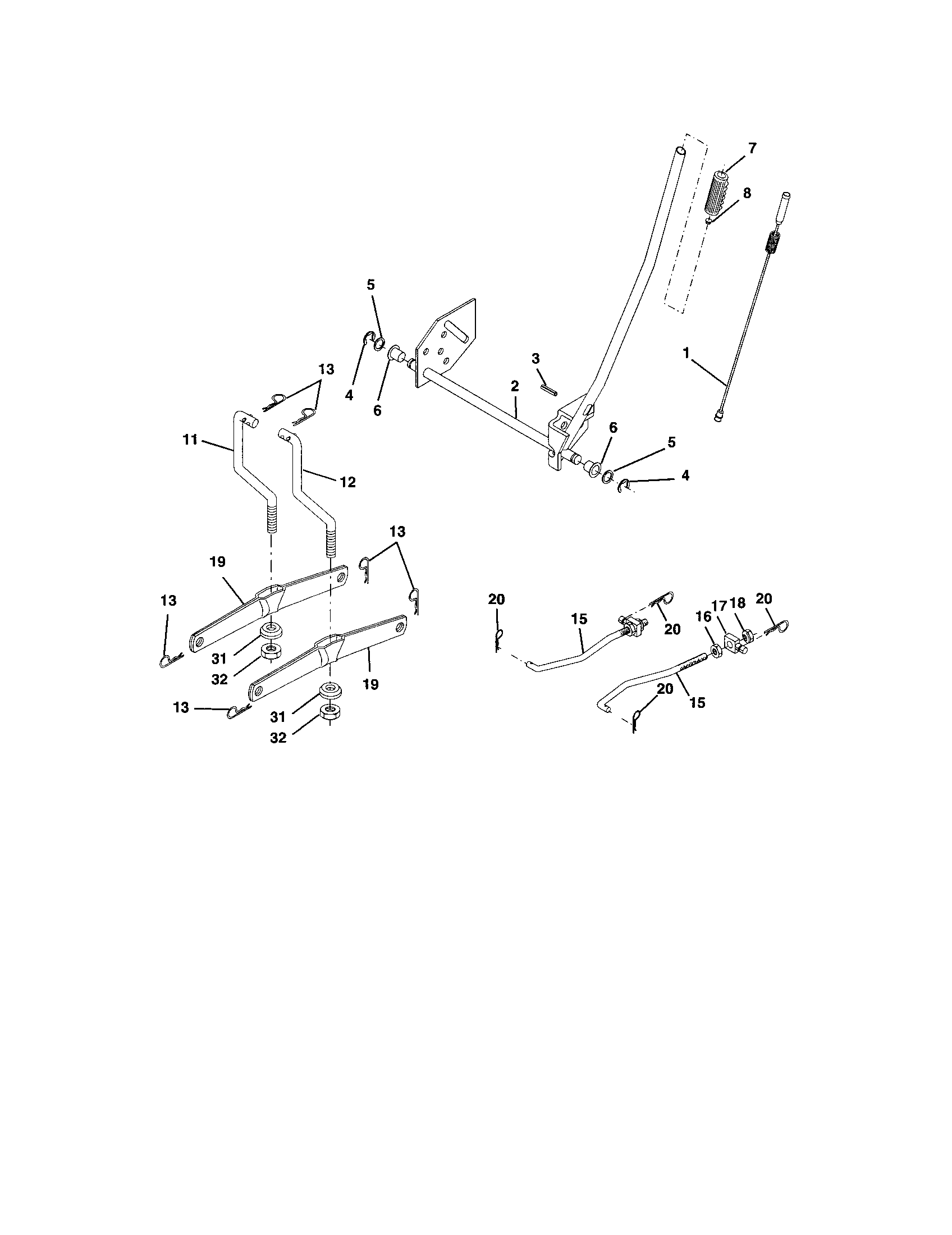 Craftsman 917273396 lift assembly diagram