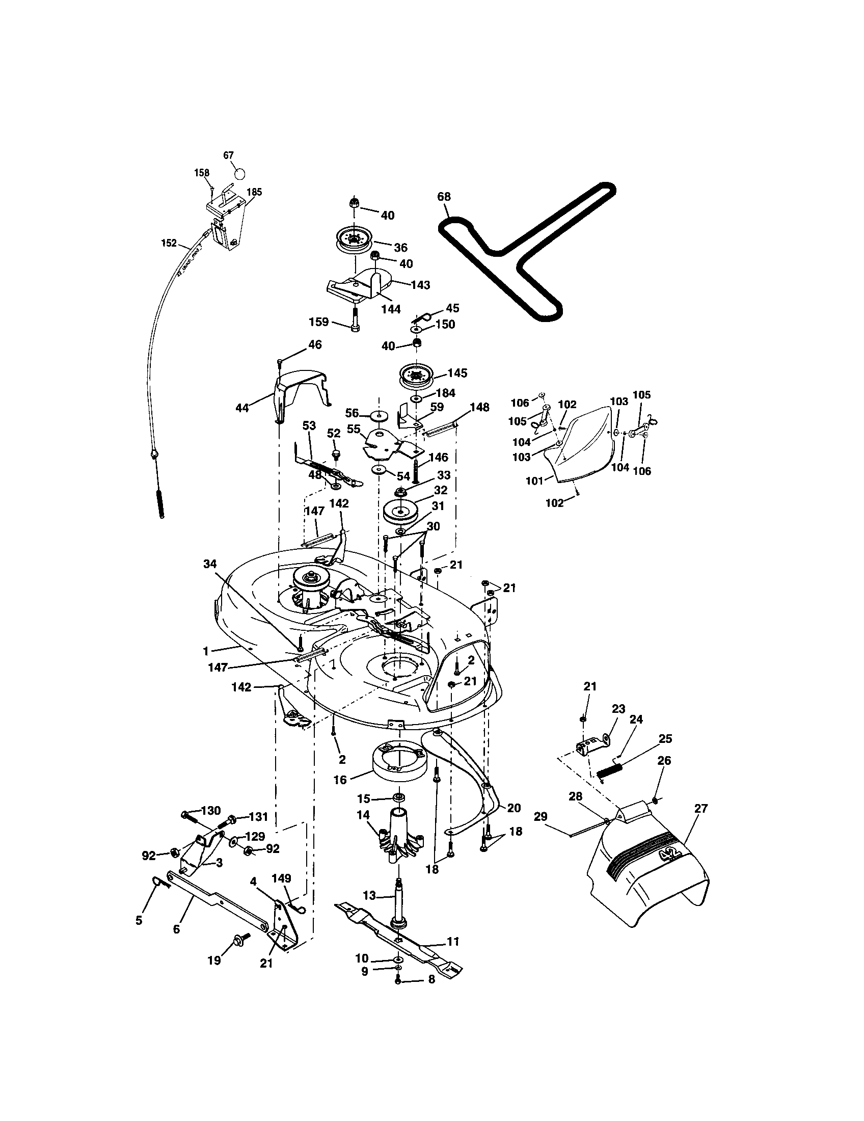 Craftsman 917273396 mower deck diagram