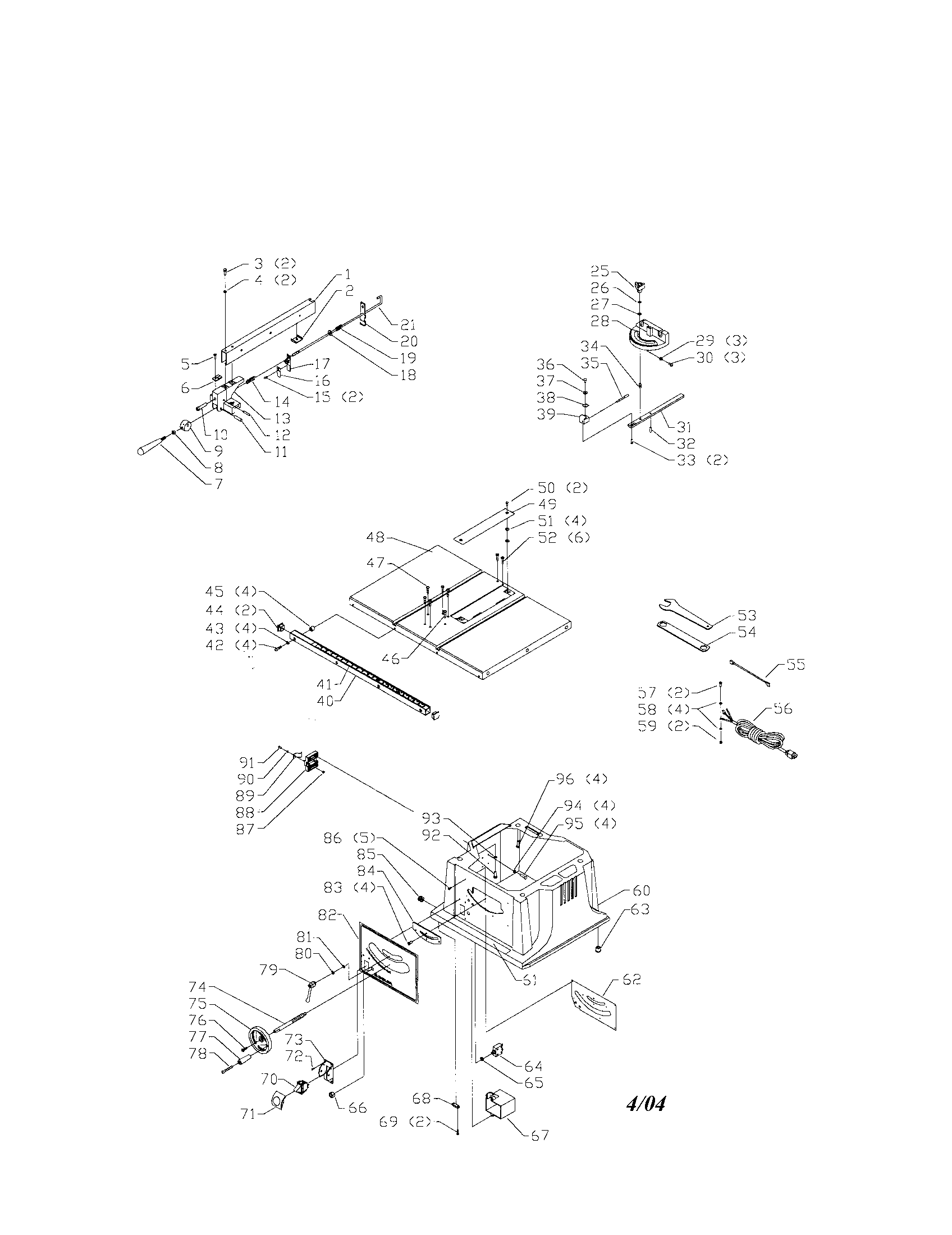 Delta 36-550 table/fence/base diagram