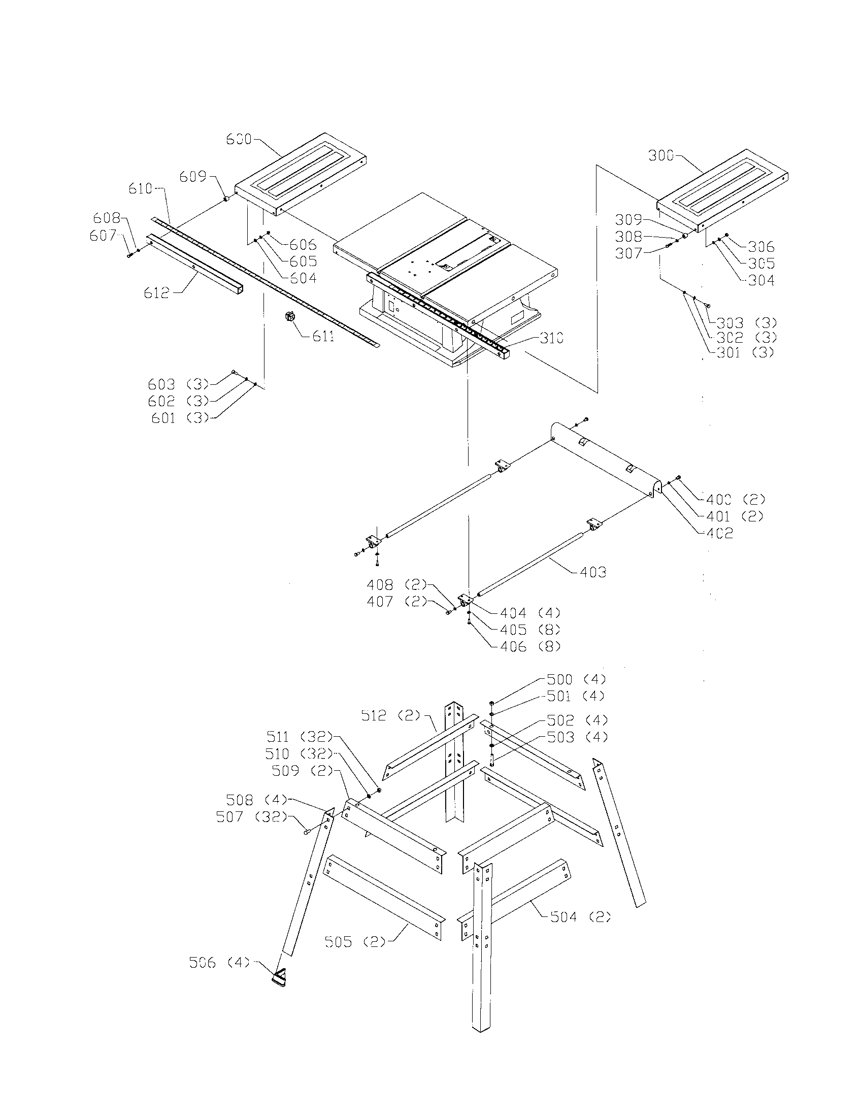Delta 36-550 leg and stand assembly diagram