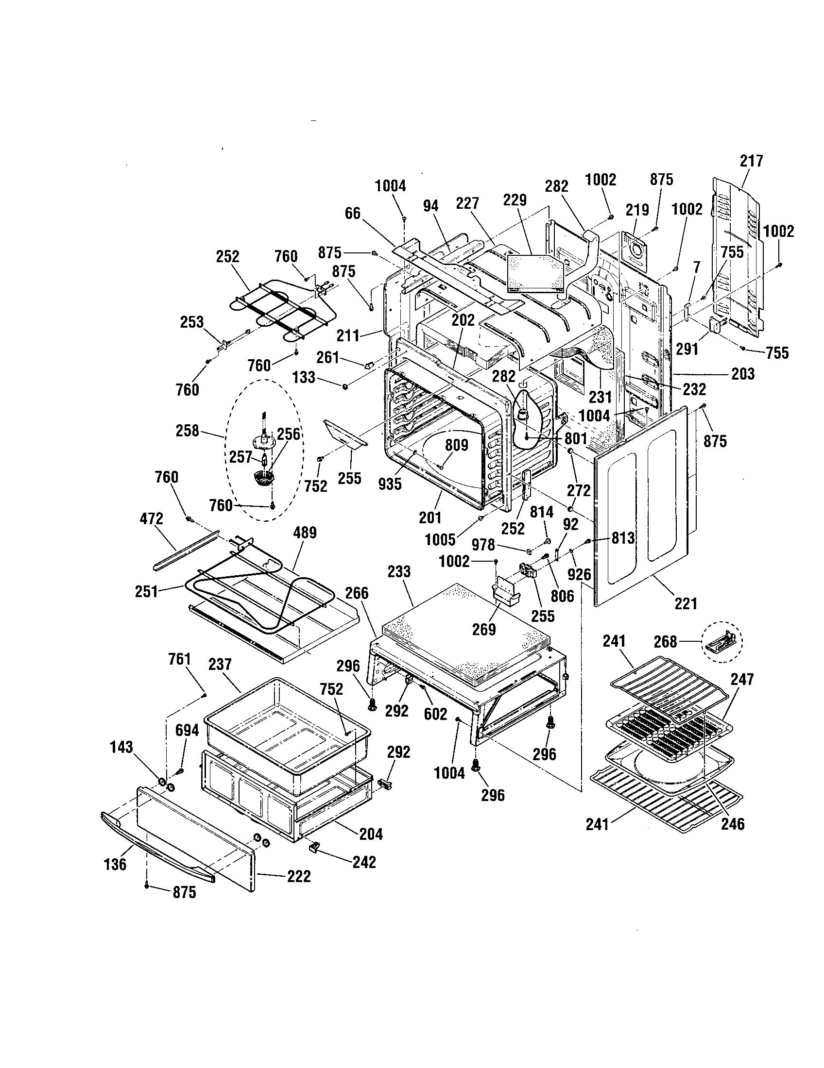 Kenmore 91199003992 body assembly diagram