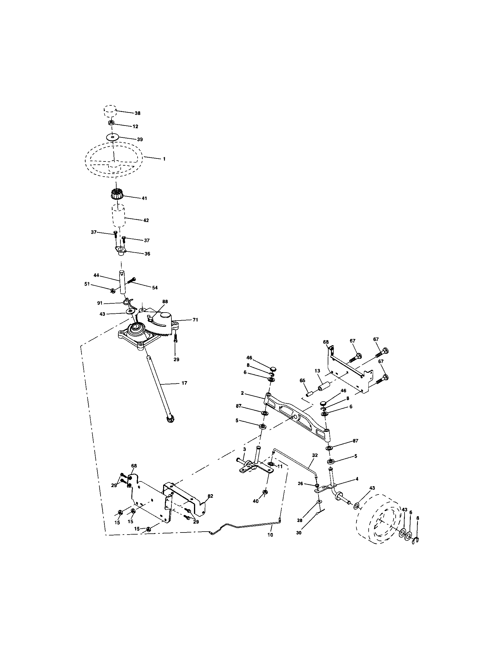 Craftsman 917273143 steering assembly diagram