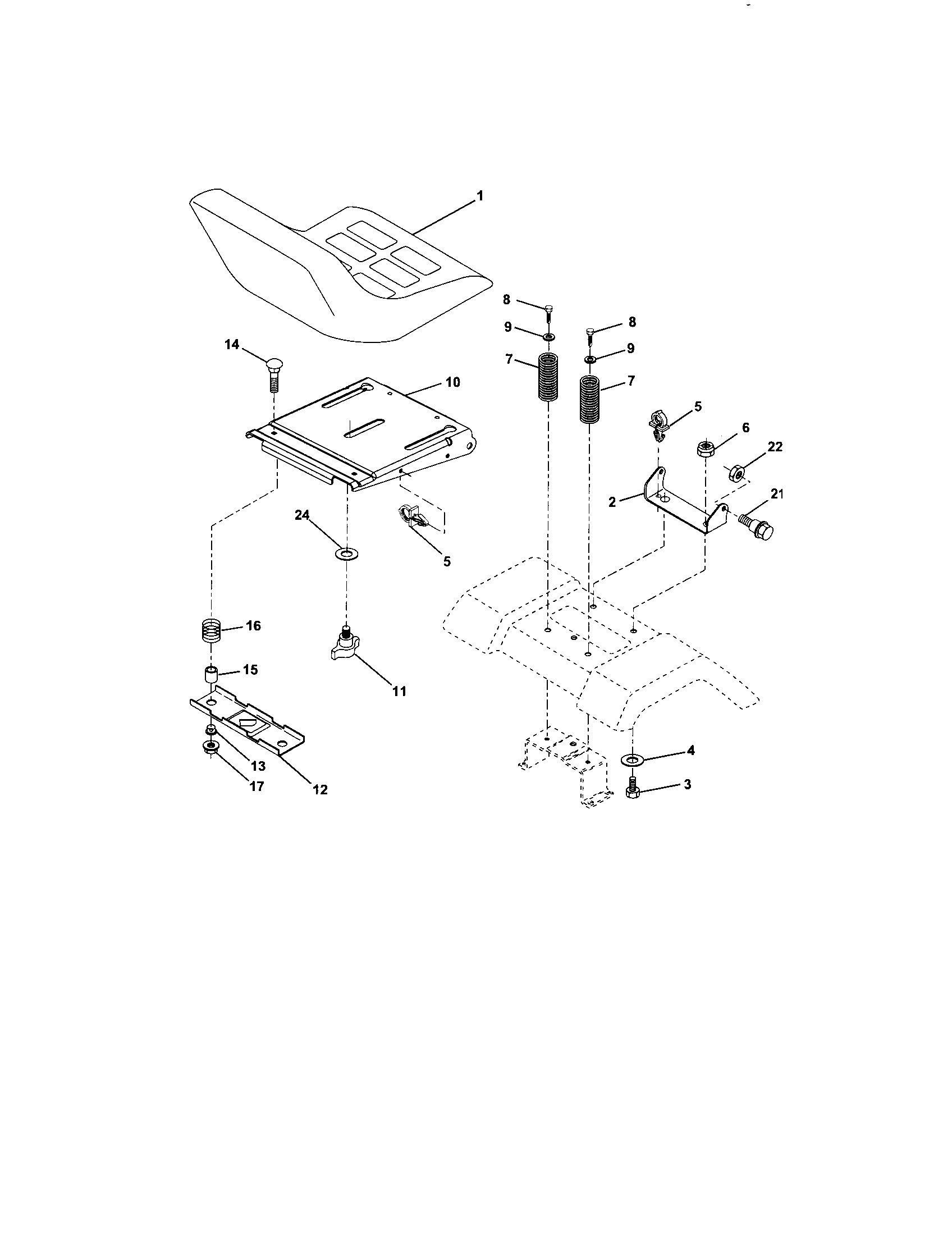 Craftsman 917273143 seat assembly diagram