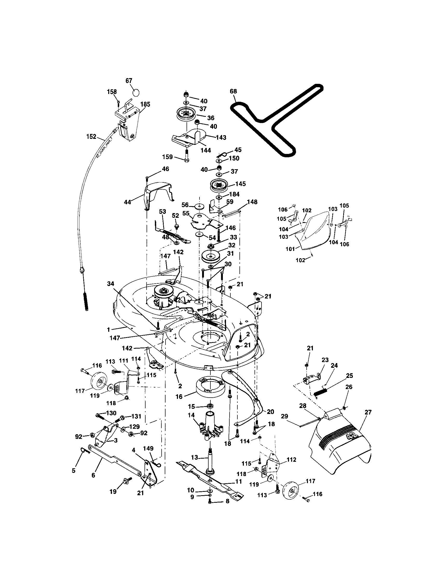 Craftsman 917273143 mower deck diagram