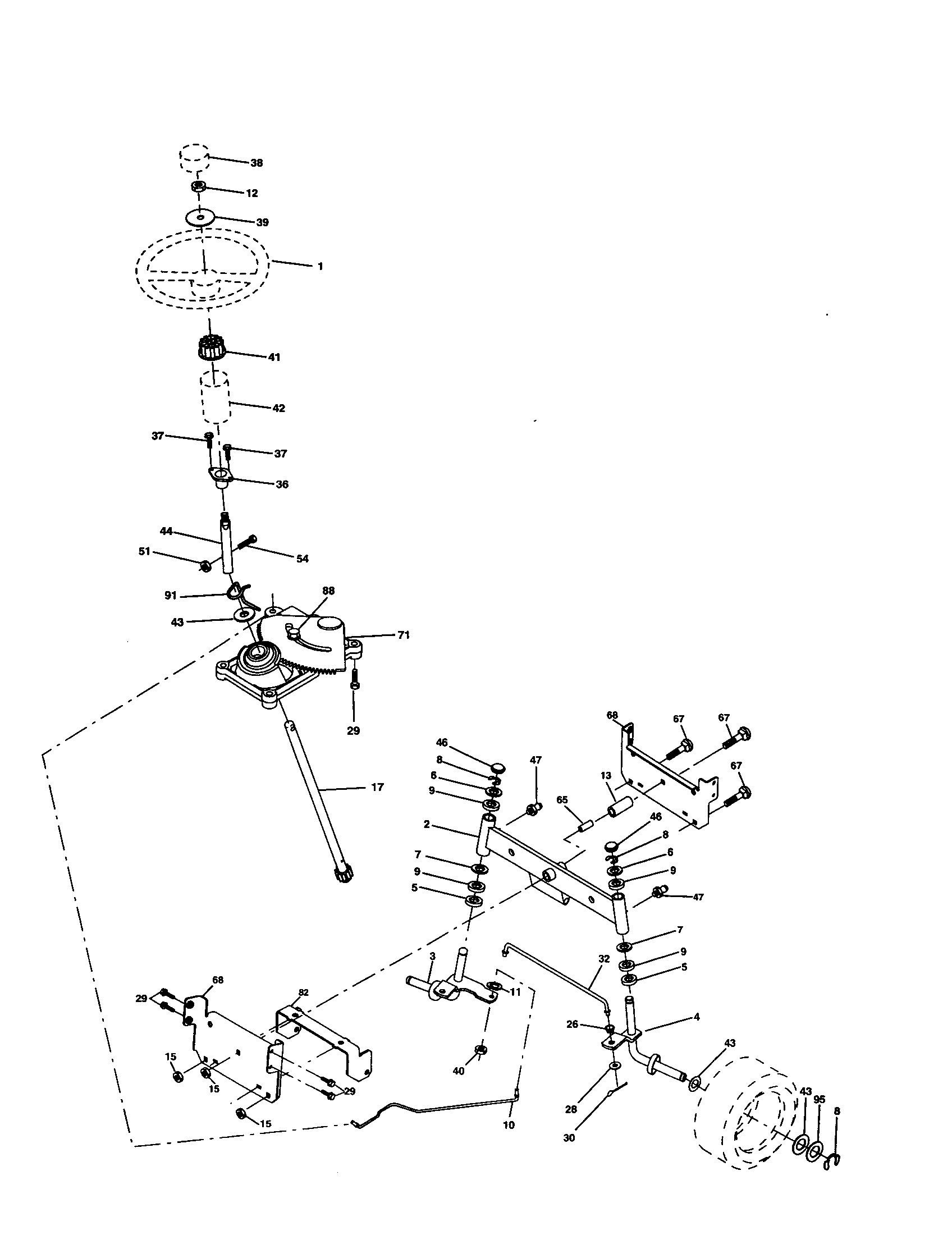 Craftsman 917277411 steering assembly diagram