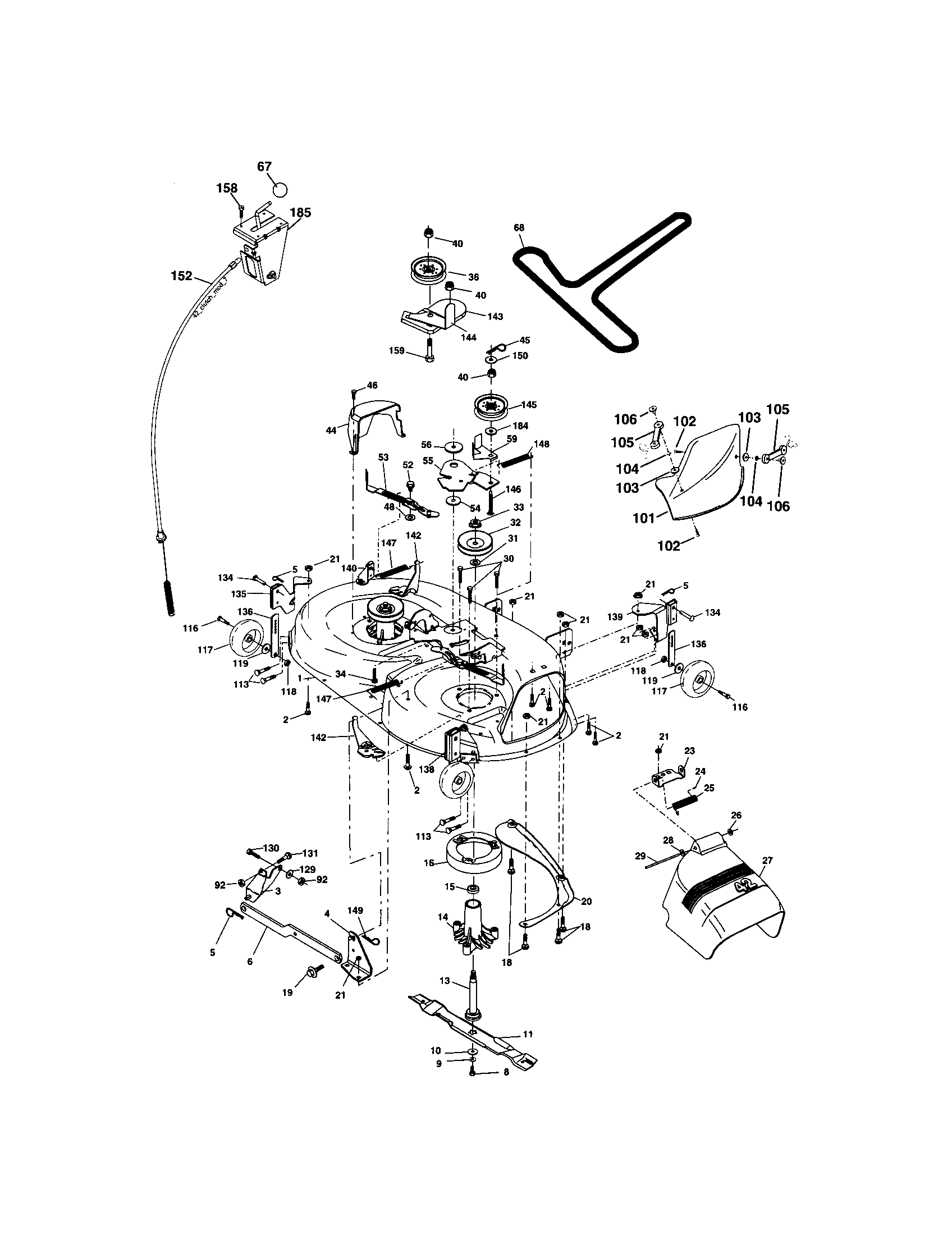 Craftsman 917273491 mower deck diagram