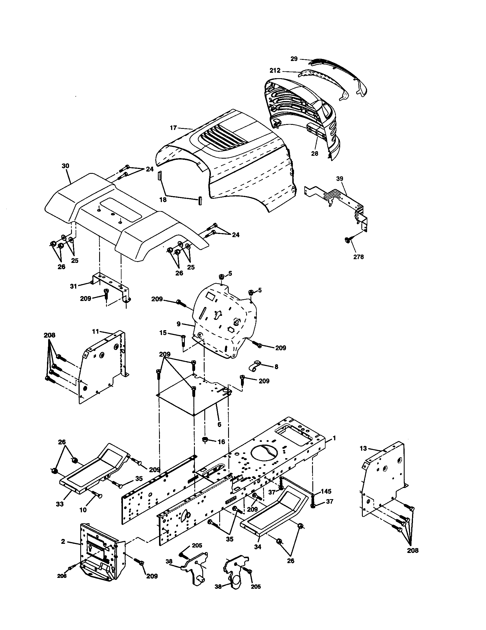 Craftsman 917278011 chassis and enclosures diagram