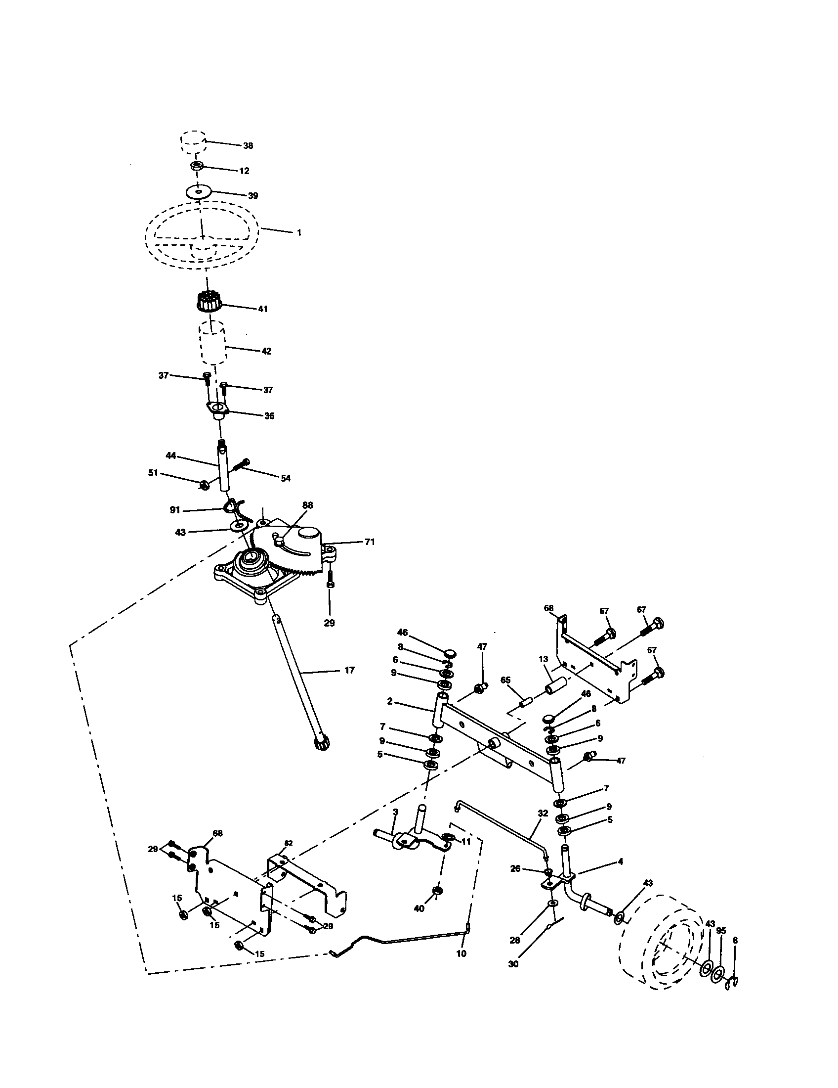 Craftsman 917278011 steering assembly diagram