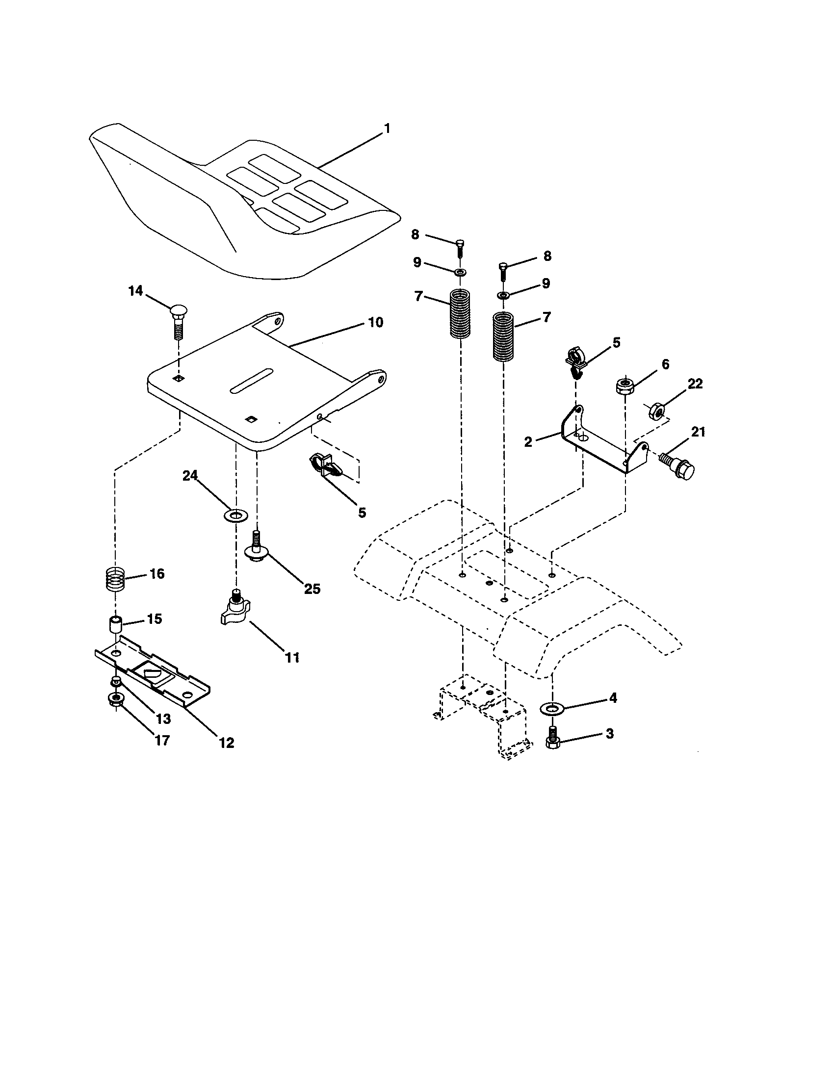 Craftsman 917278011 seat assembly diagram