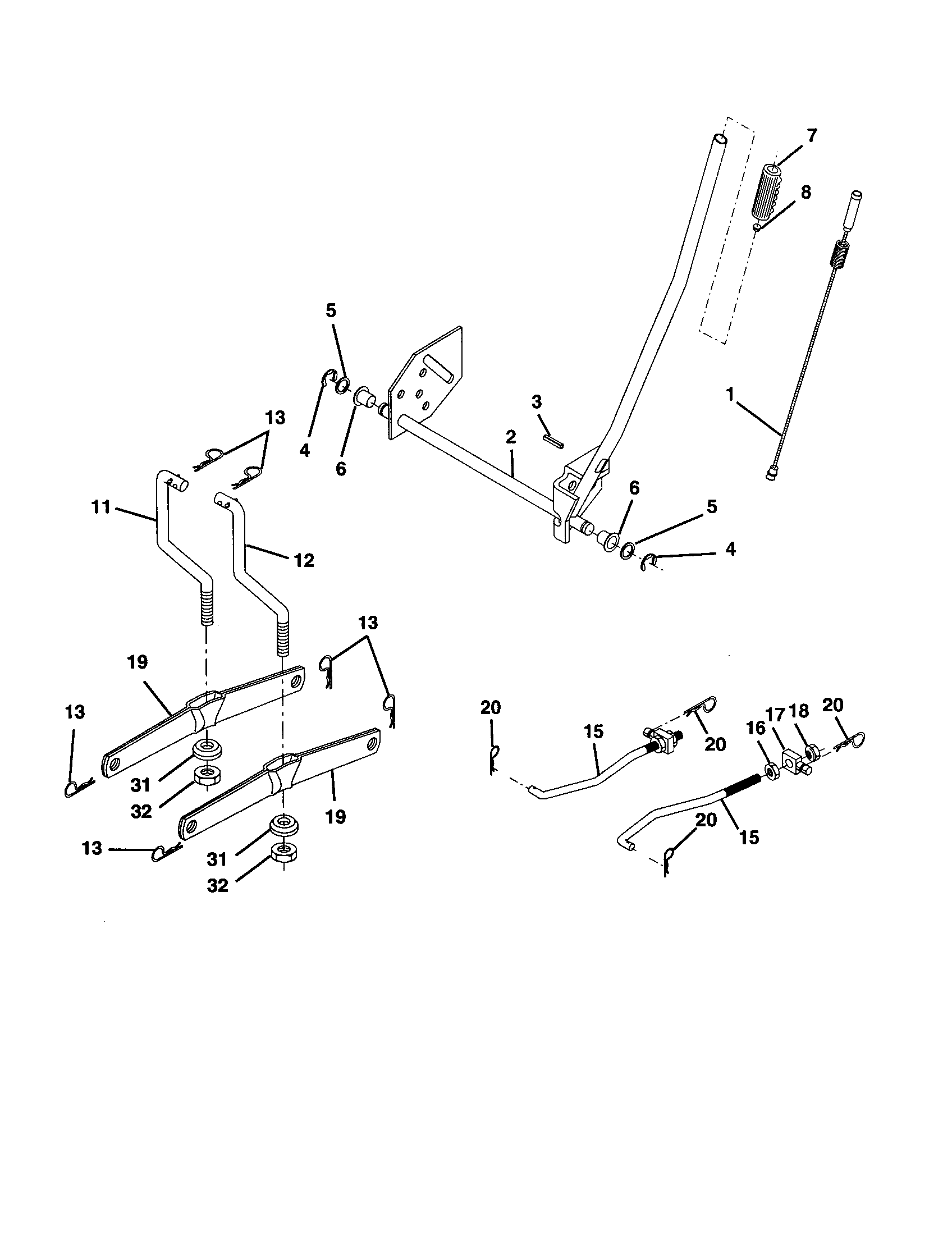Craftsman 917278011 mower lift diagram
