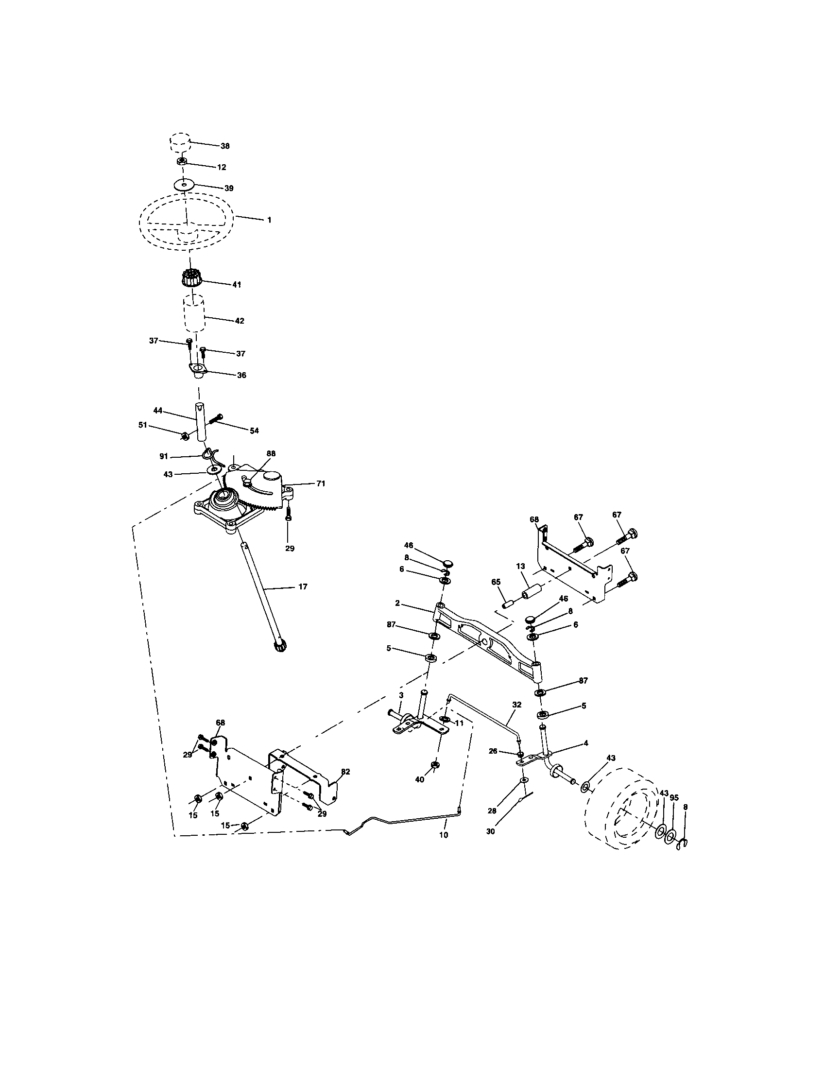 Craftsman 917273170 steering assembly diagram