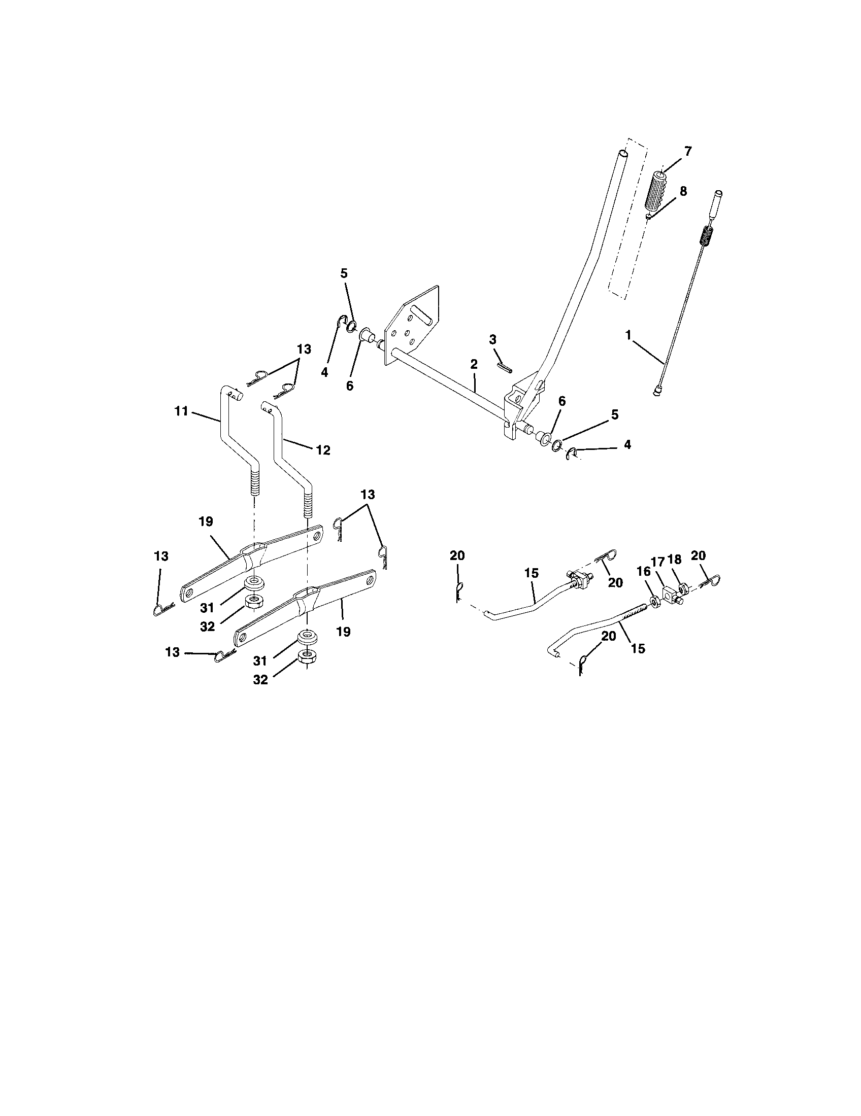 Craftsman 917273170 lift assembly diagram