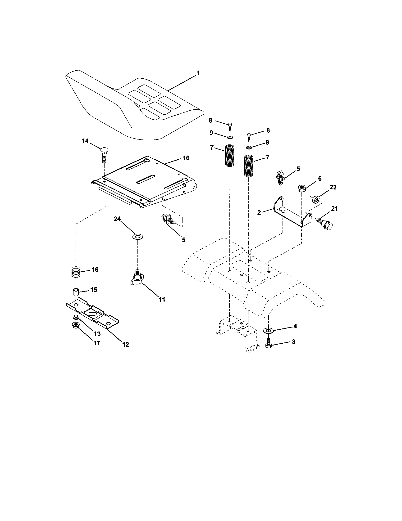 Craftsman 917273170 seat assembly diagram