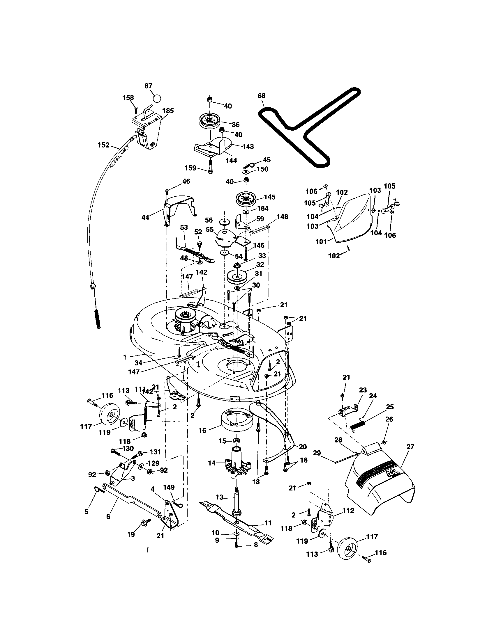 Craftsman 917273170 mower deck diagram