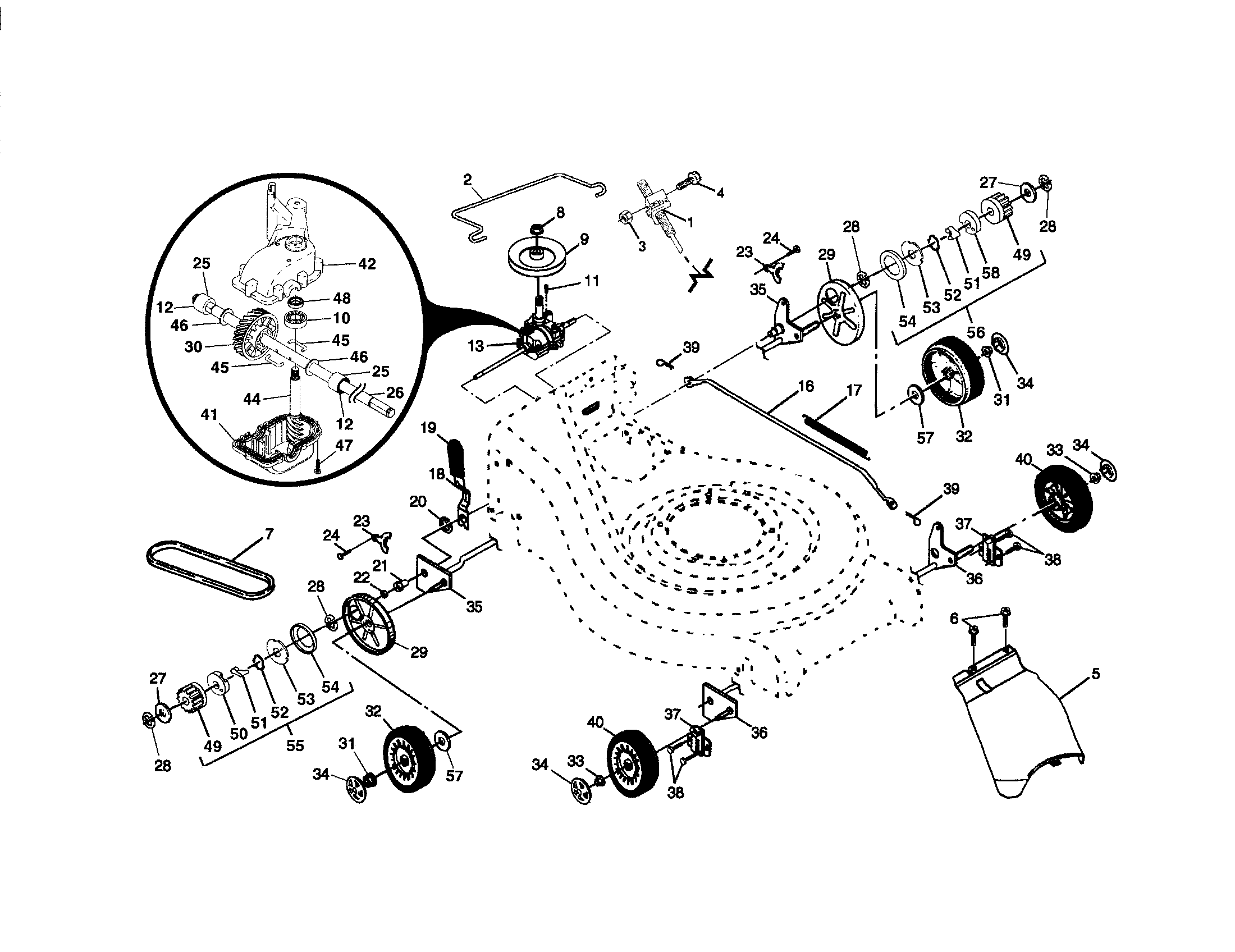 Craftsman 917374820 wheels/tires/belt diagram