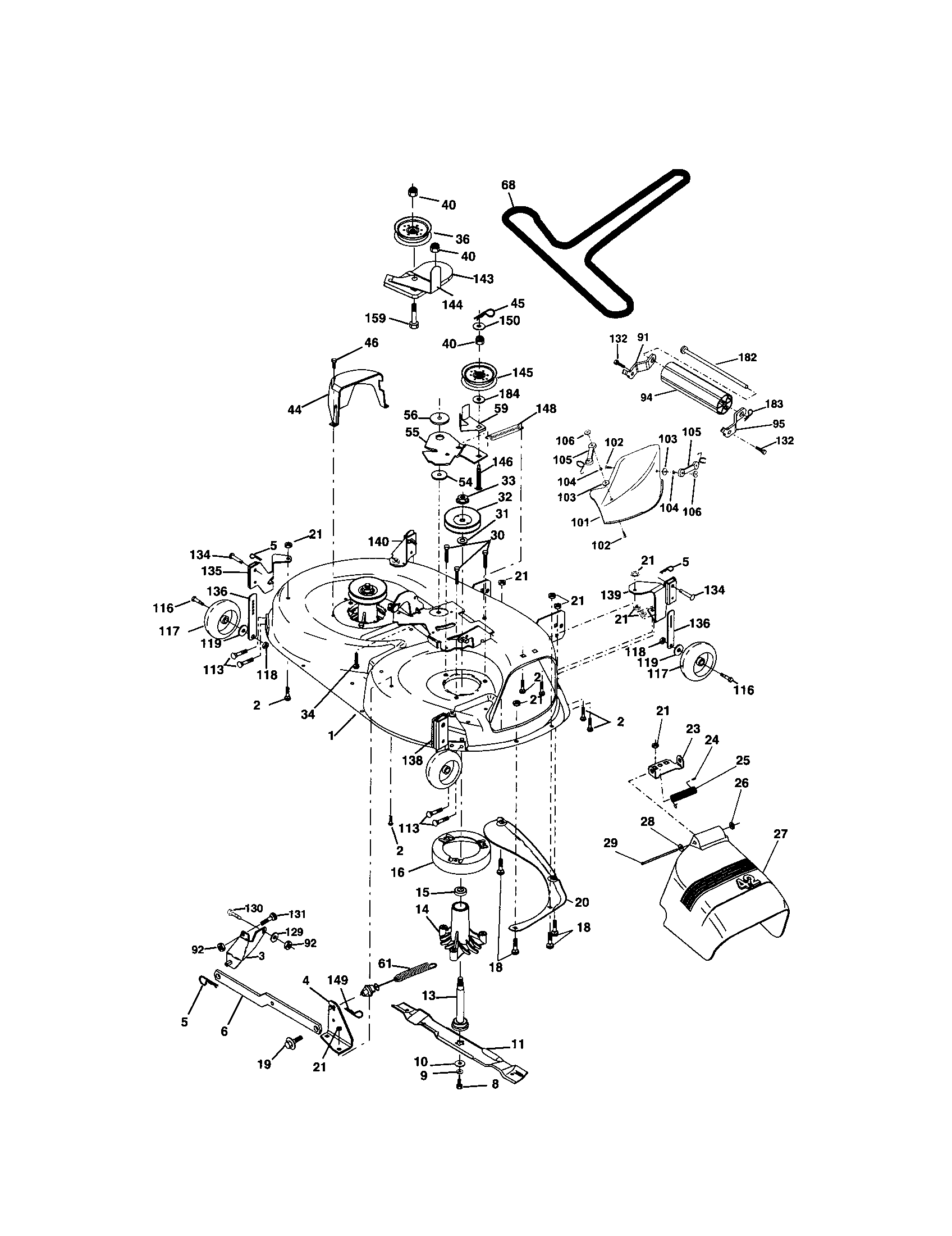 Craftsman 917273645 mower deck diagram