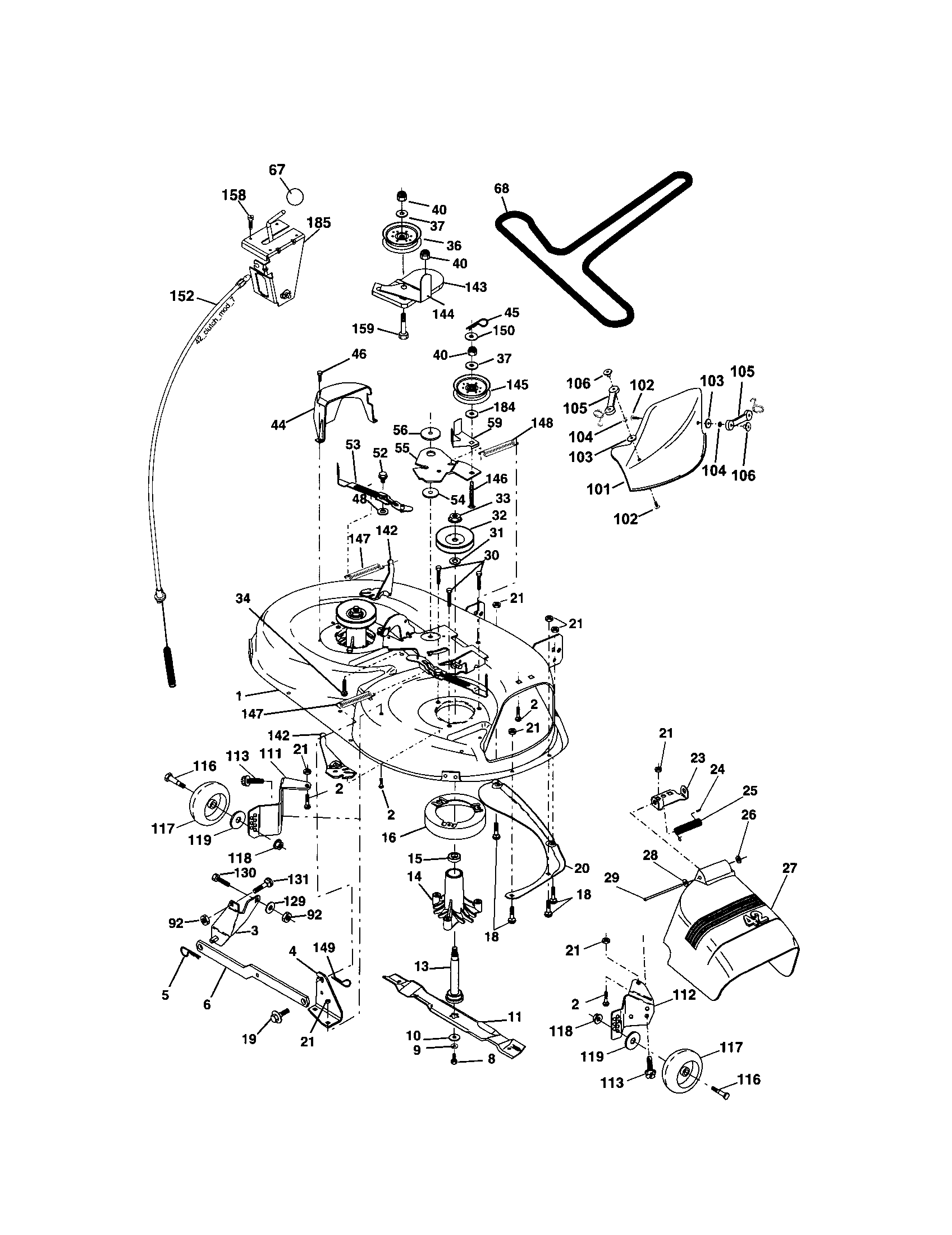 Craftsman 917273764 mower deck diagram