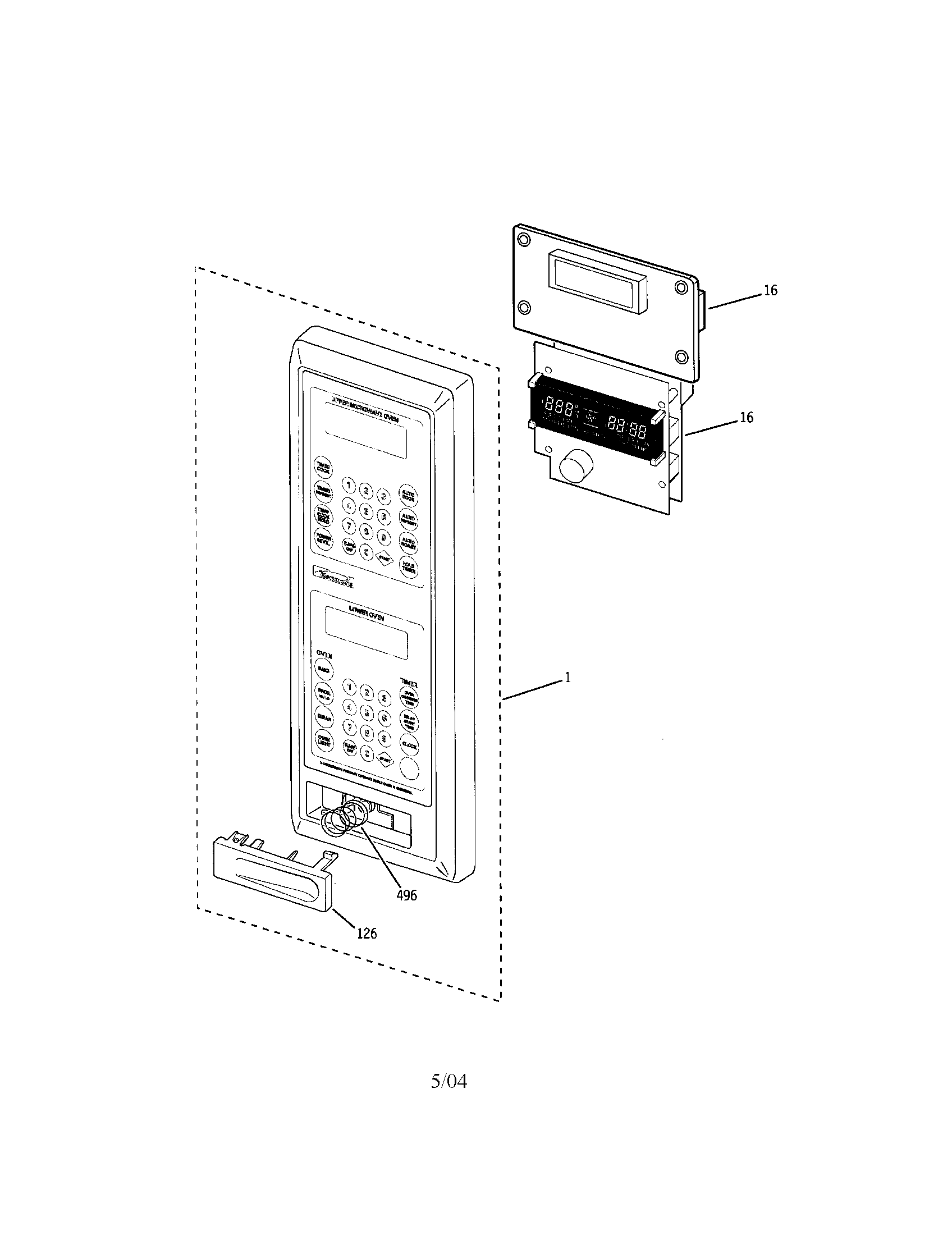 Kenmore 91147792202 microwave control panel diagram