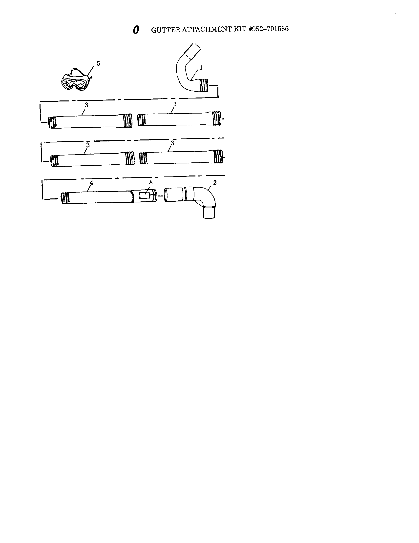 Weed Eater 1960 gutter attachment kit - 952-701586 diagram