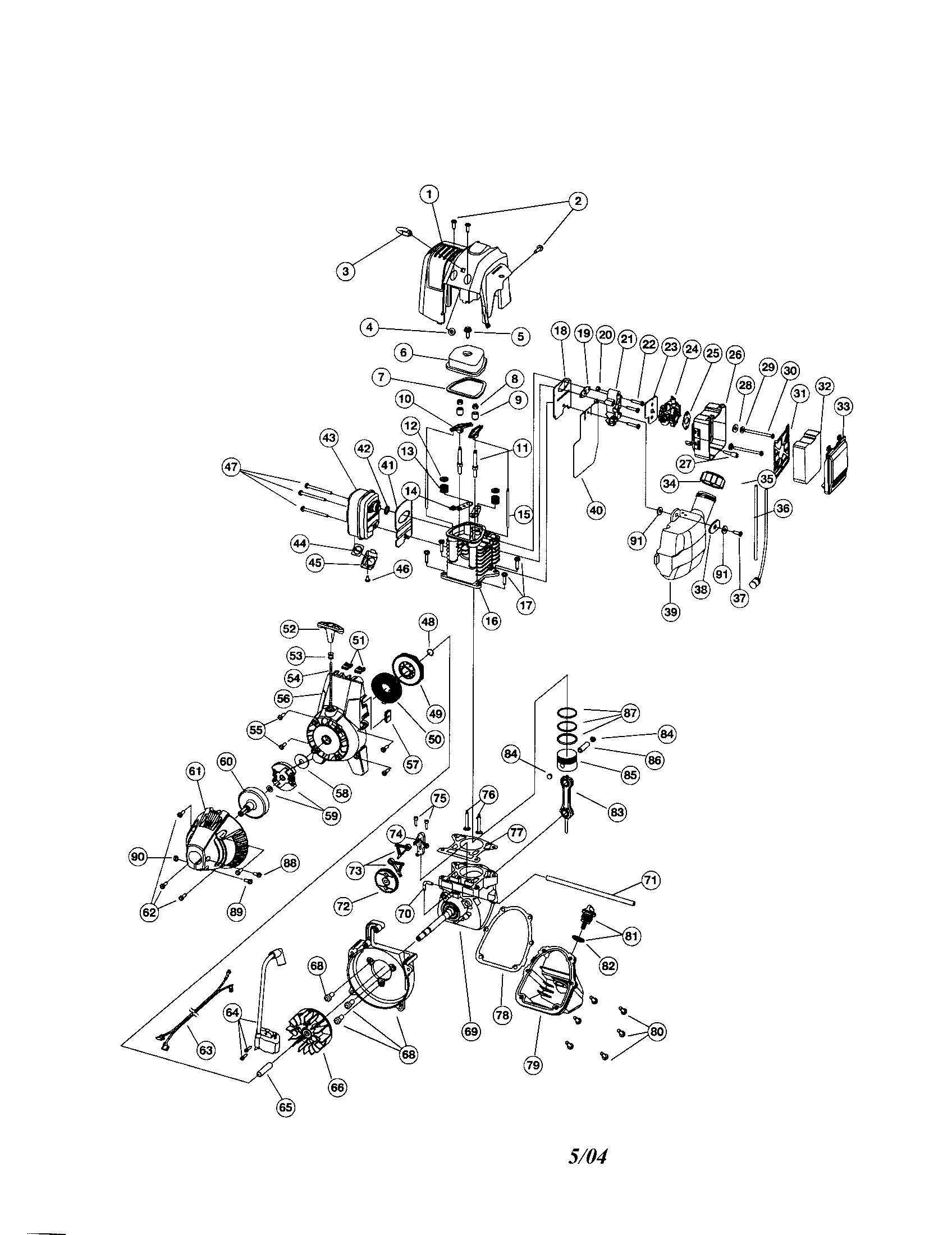 Troybilt TB144 engine parts diagram