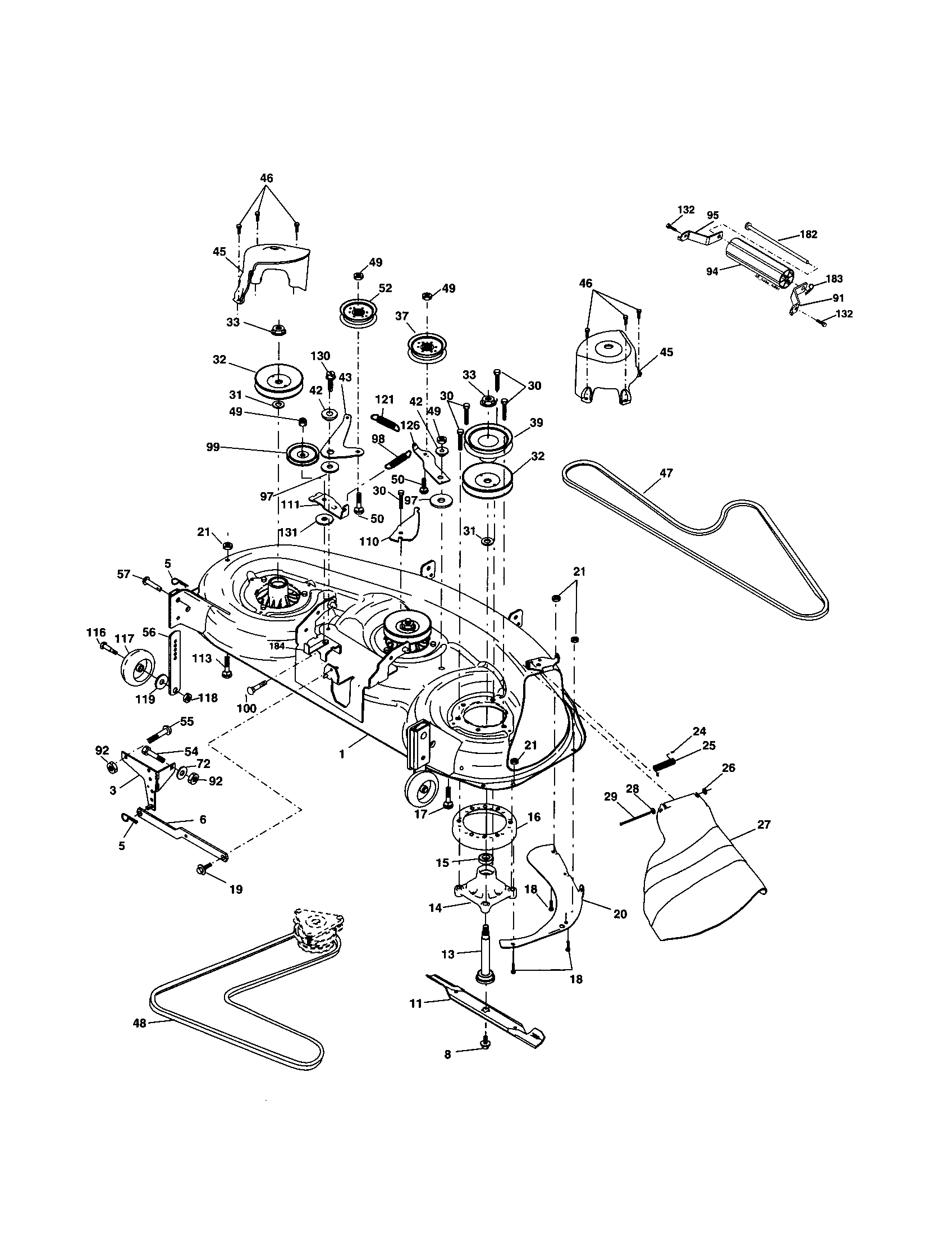 Husqvarna LO21H48J mower deck diagram