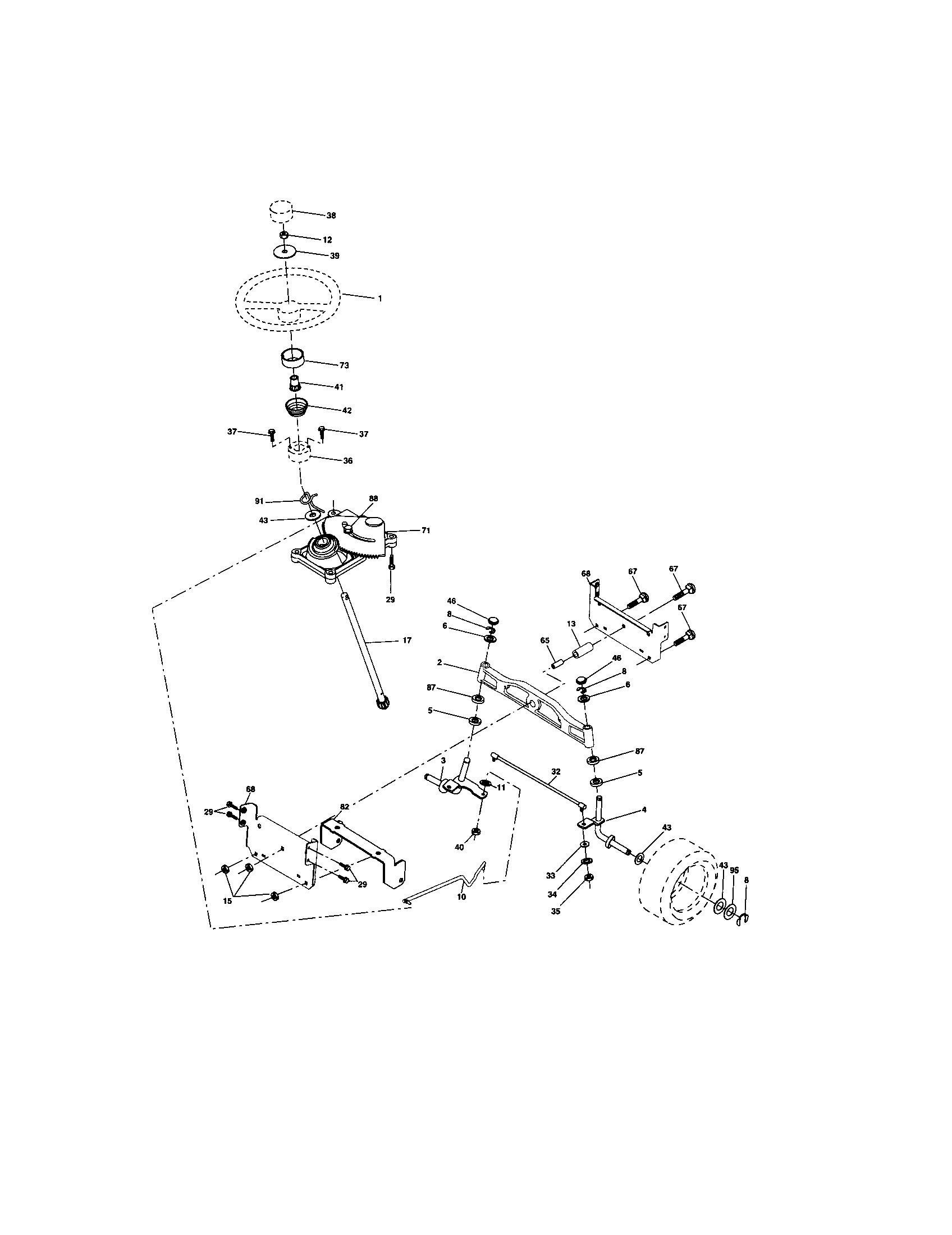Craftsman 917273662 steering assembly diagram