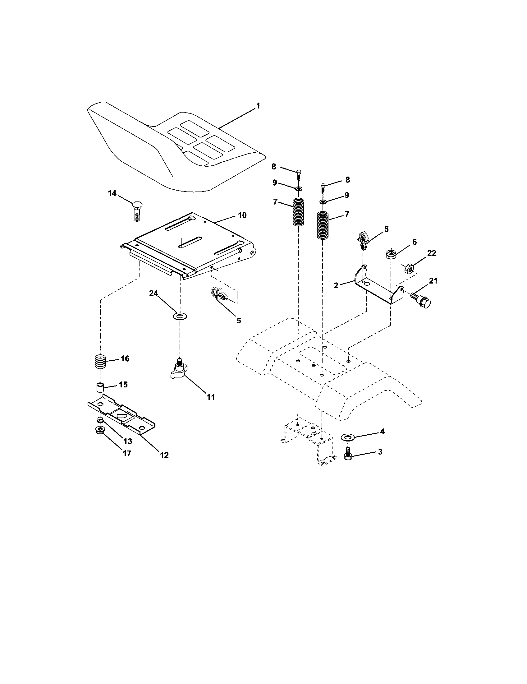 Craftsman 917273662 seat assembly diagram