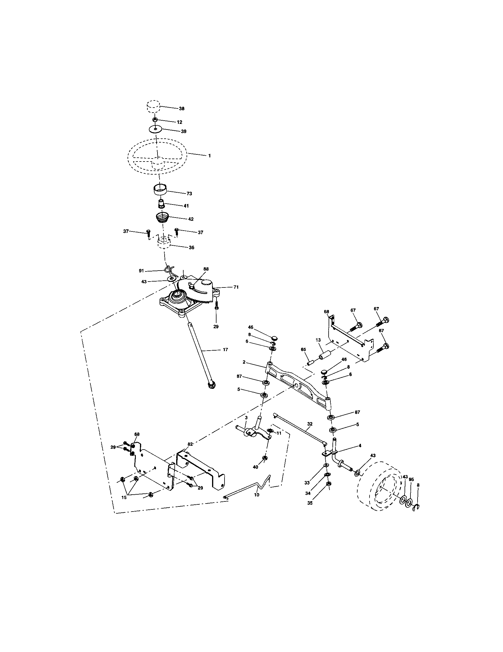 Craftsman 917273649 steering assembly diagram