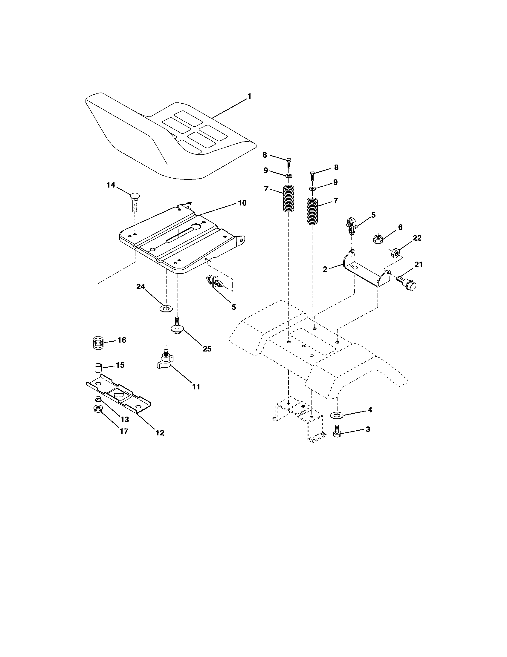 Craftsman 917273649 seat assembly diagram