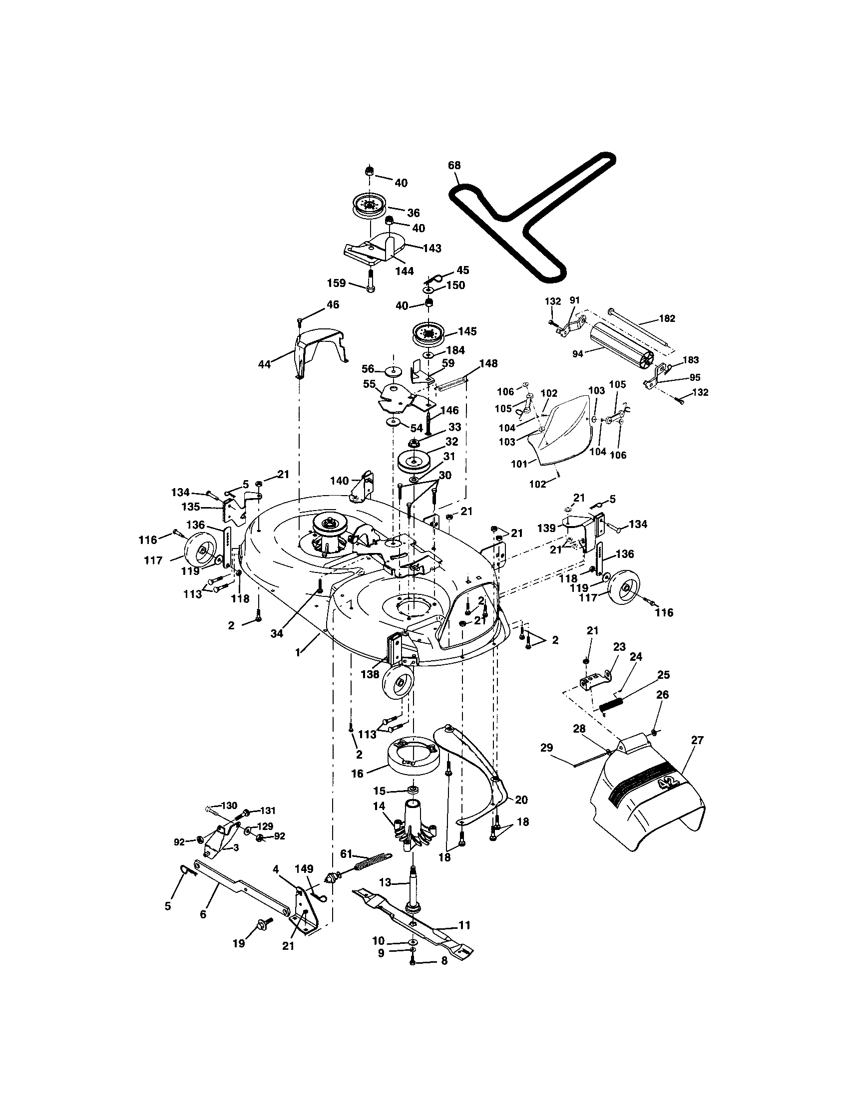 Craftsman 917273649 mower deck diagram