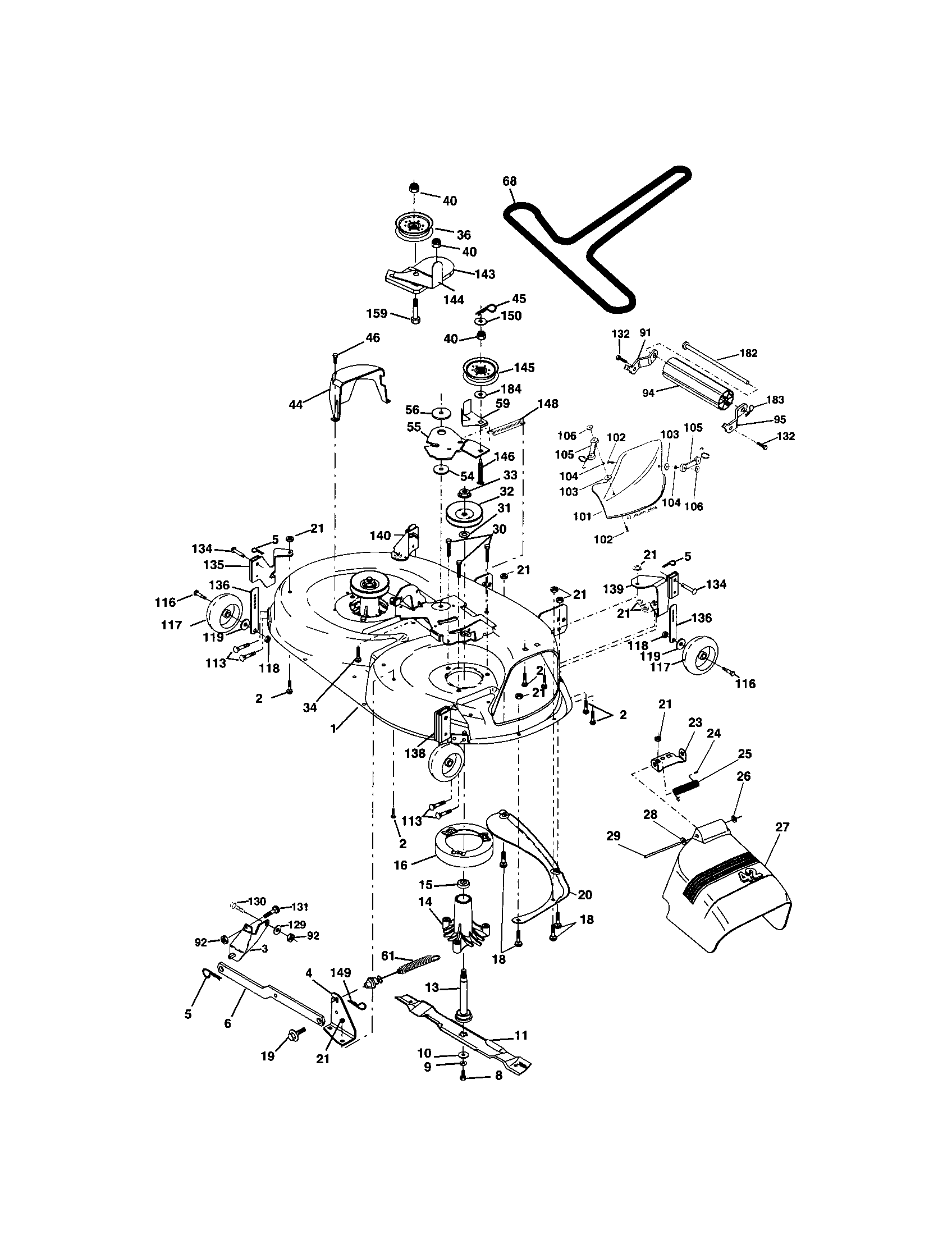 Craftsman 917273637 mower deck diagram