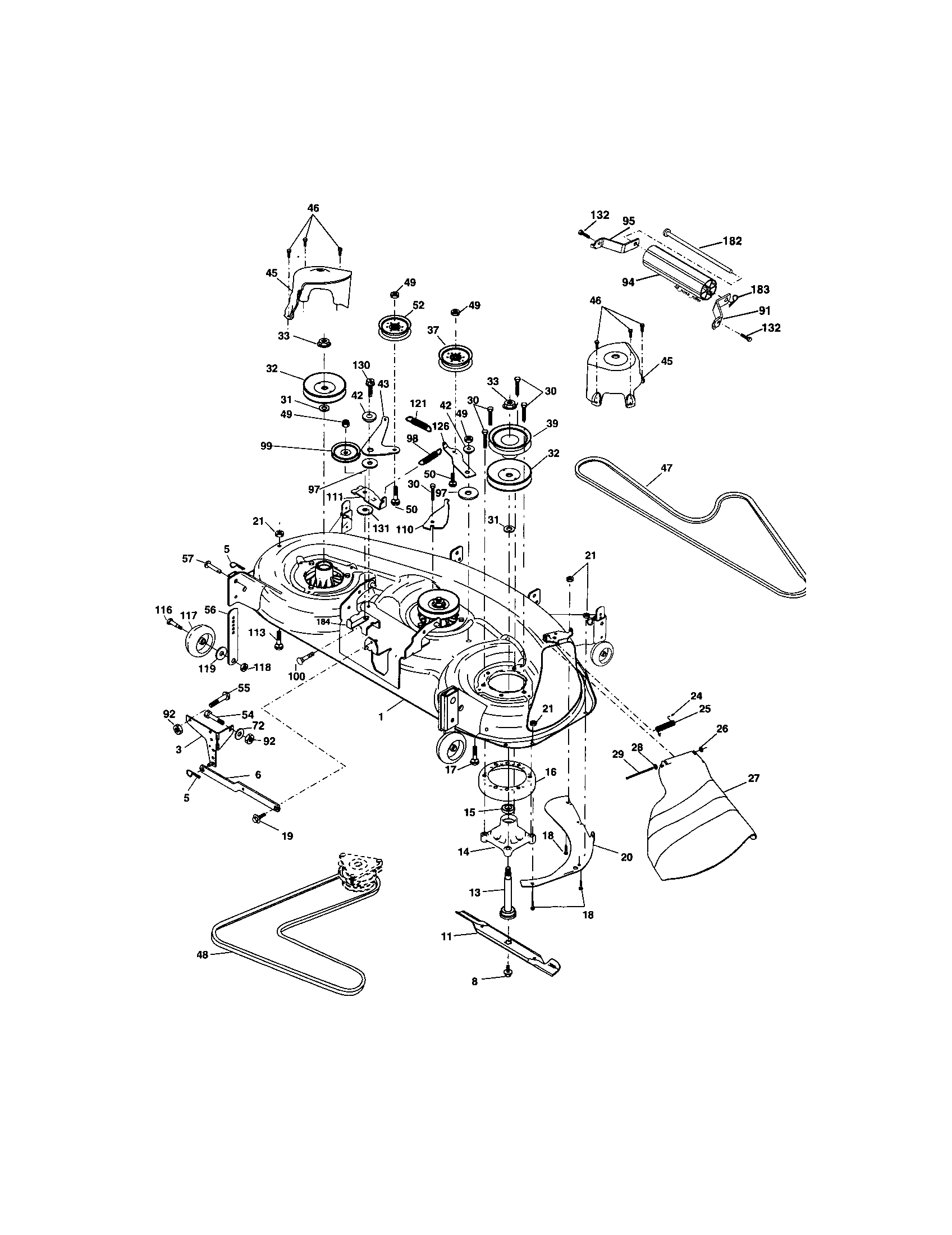 Craftsman 917273623 mower deck diagram