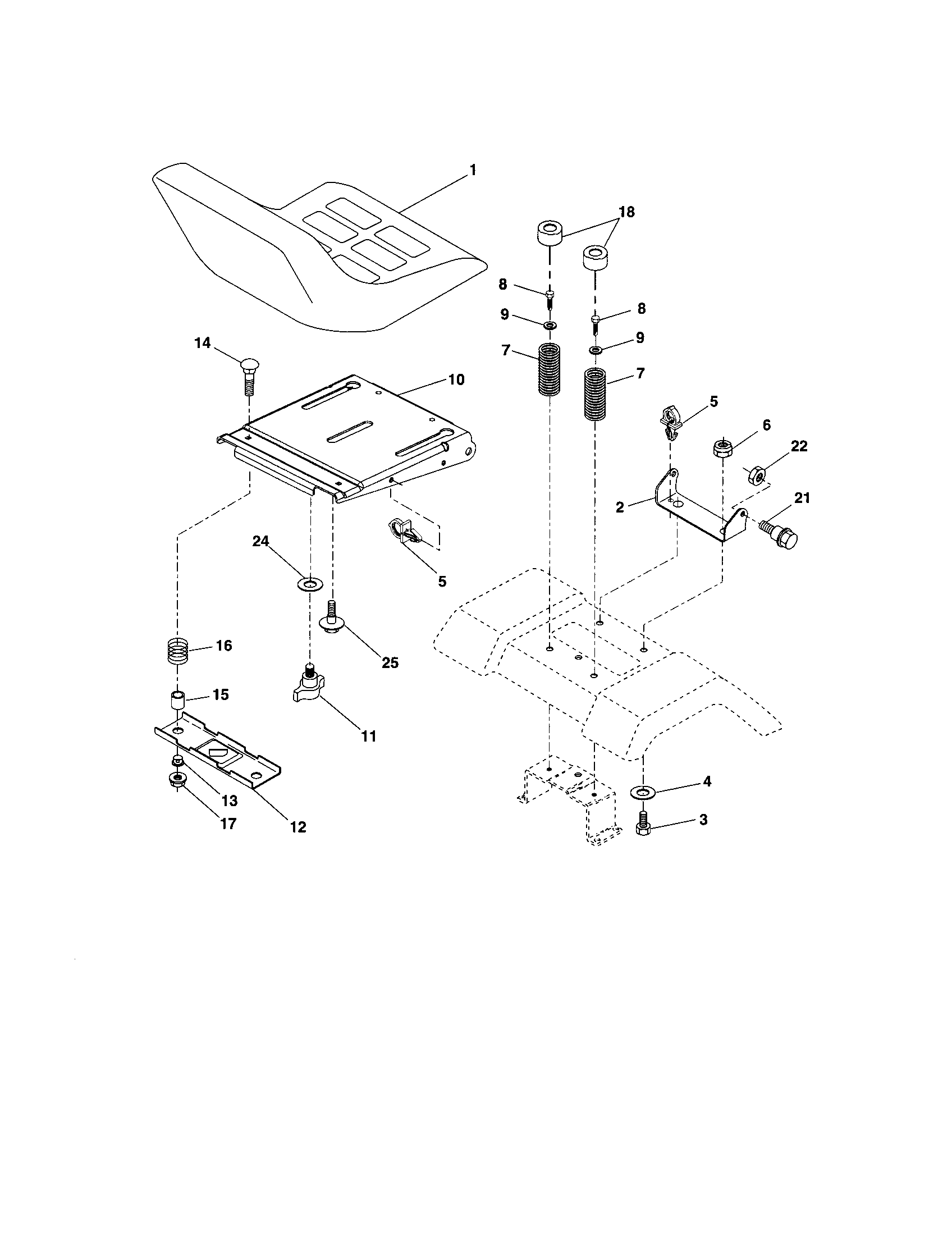 Craftsman 917273600 seat assembly diagram