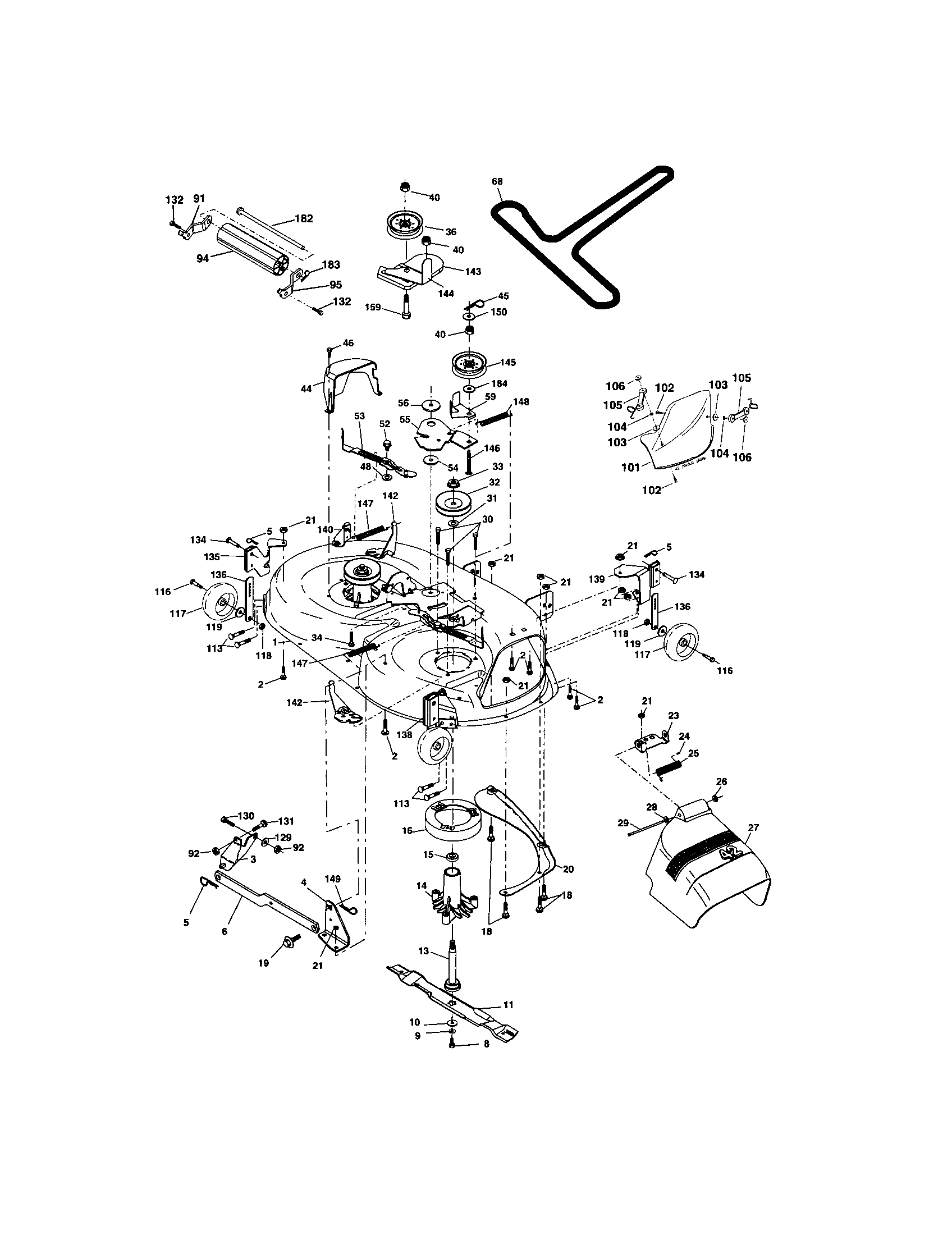 Craftsman 917273600 mower deck diagram