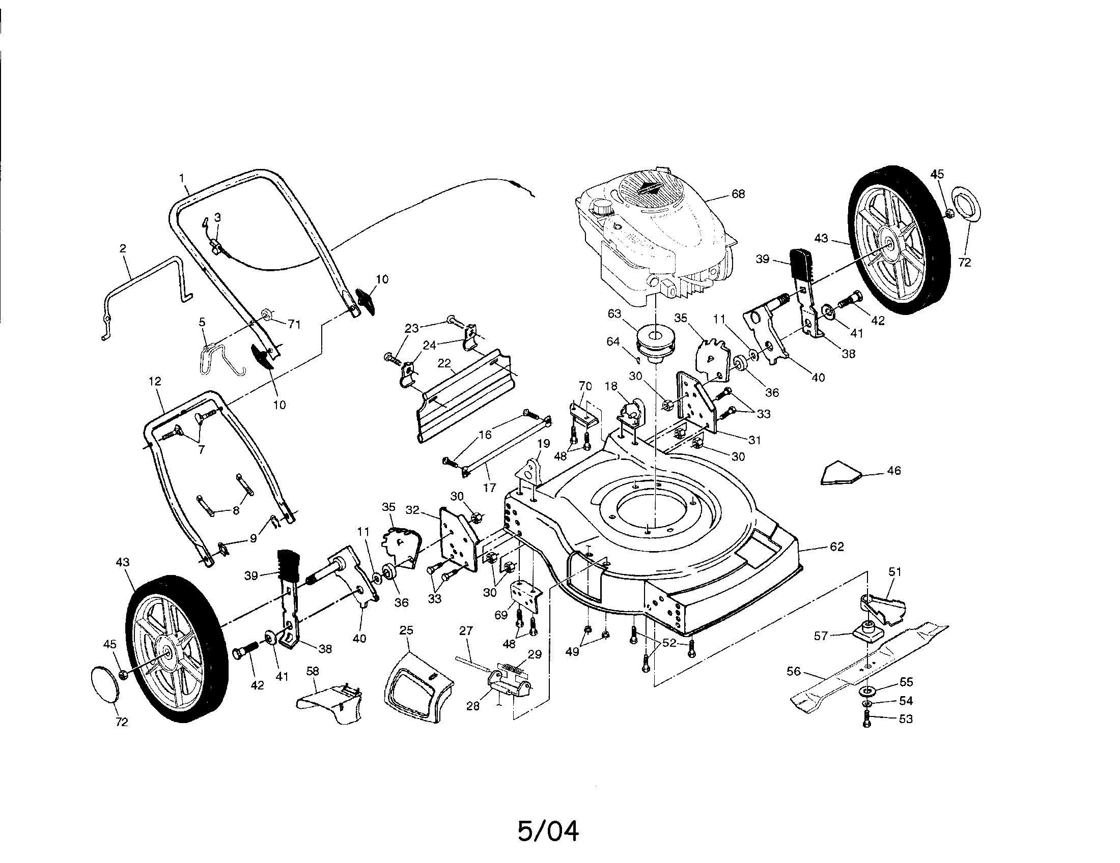 Craftsman 917379200 engine/housing/handle diagram