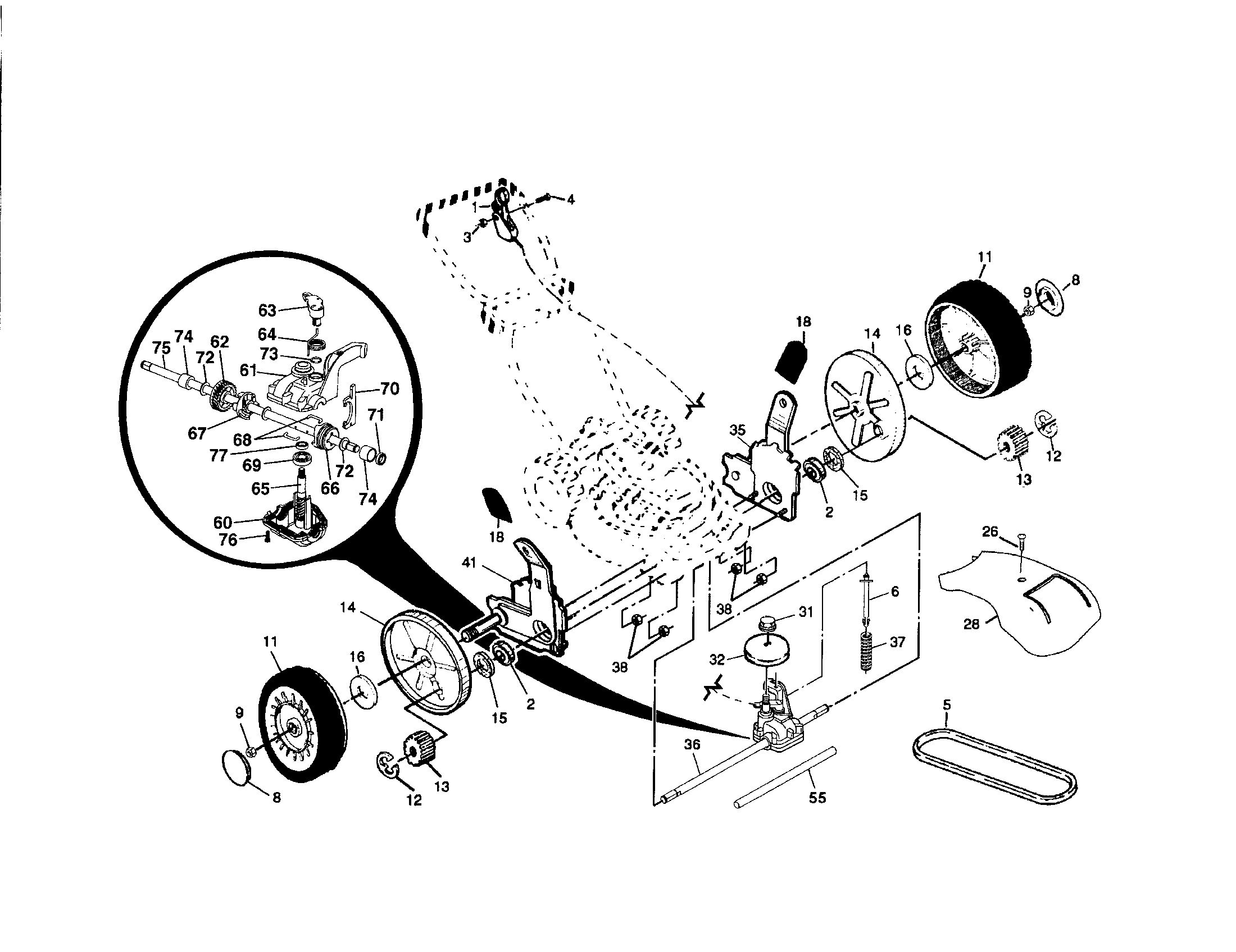 Craftsman 917379200 wheels and tires diagram