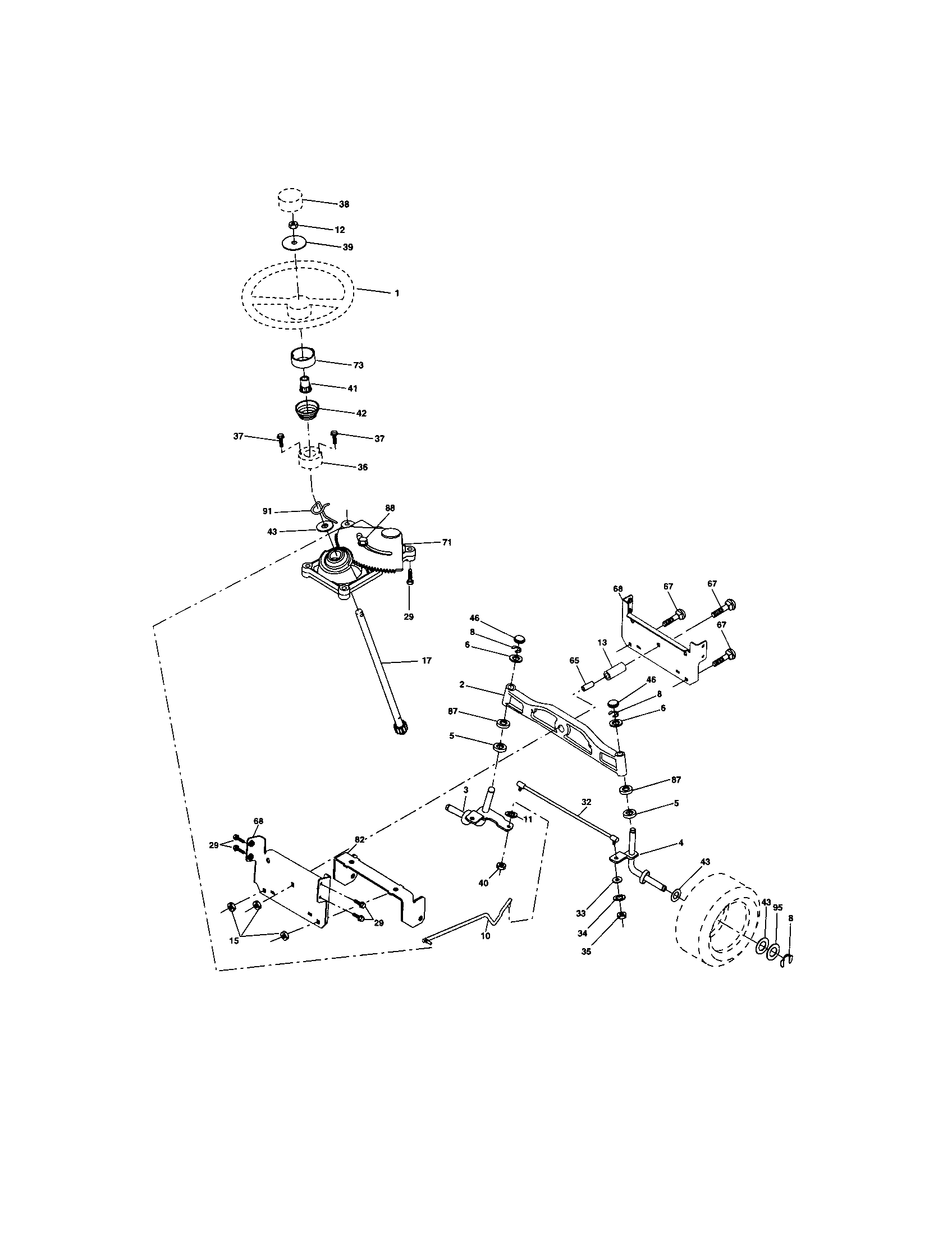 Craftsman 917273644 steering assembly diagram