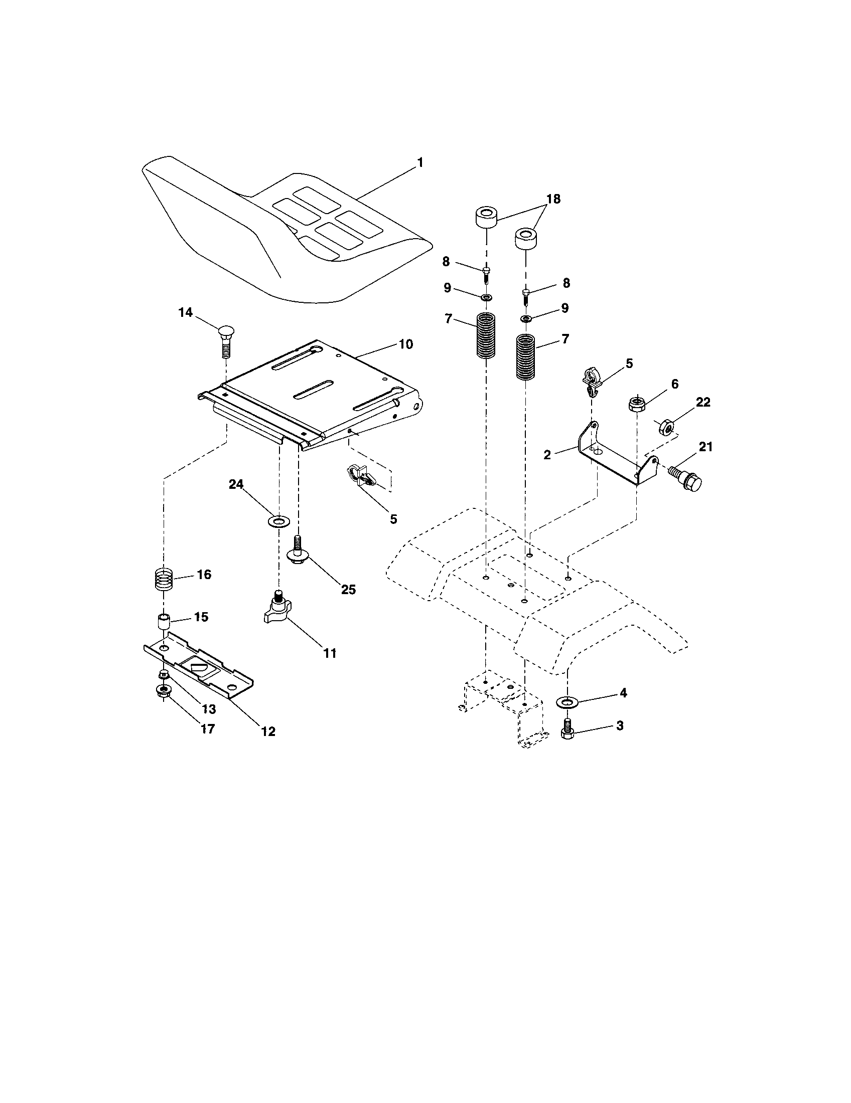 Craftsman 917273644 seat assembly diagram