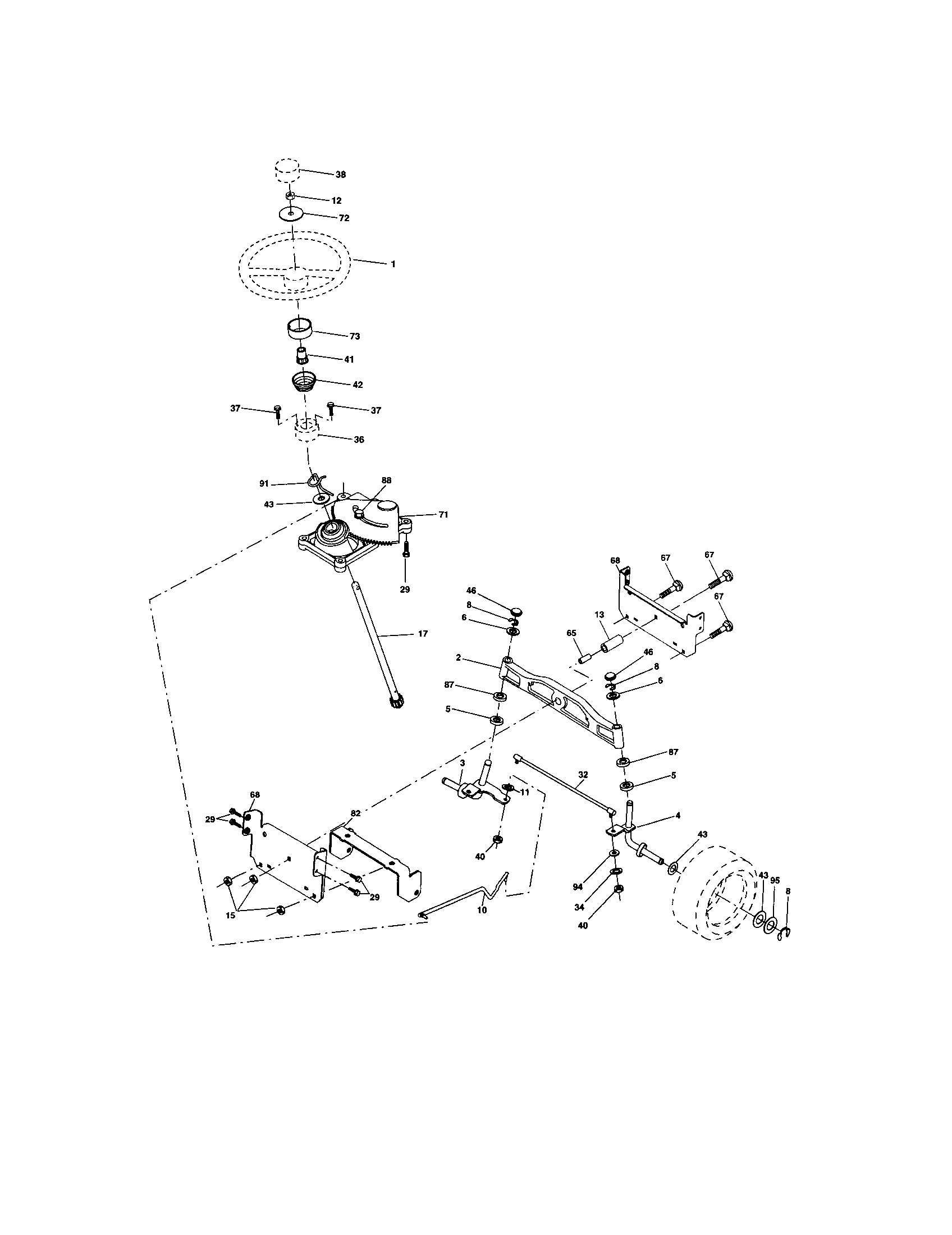 Craftsman 917273590 steering diagram