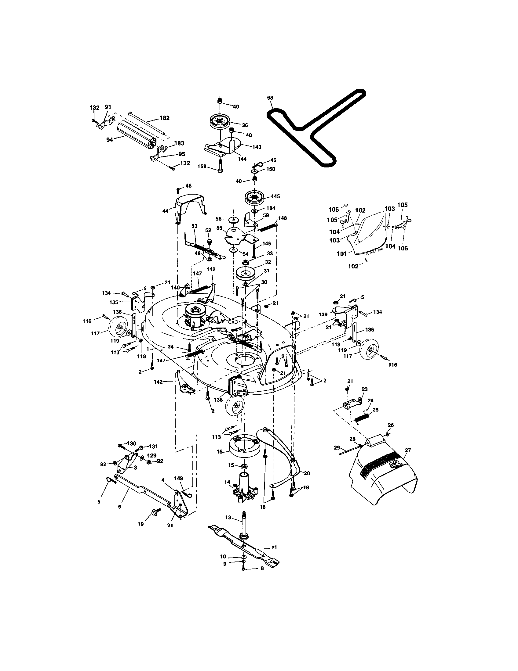 Craftsman 917273590 mower deck diagram