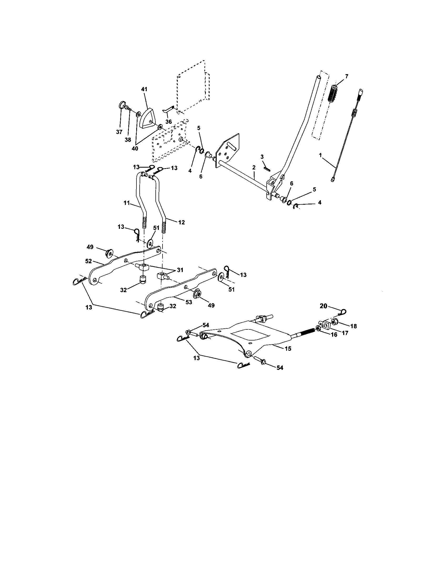 Craftsman 917273664 lift assembly diagram