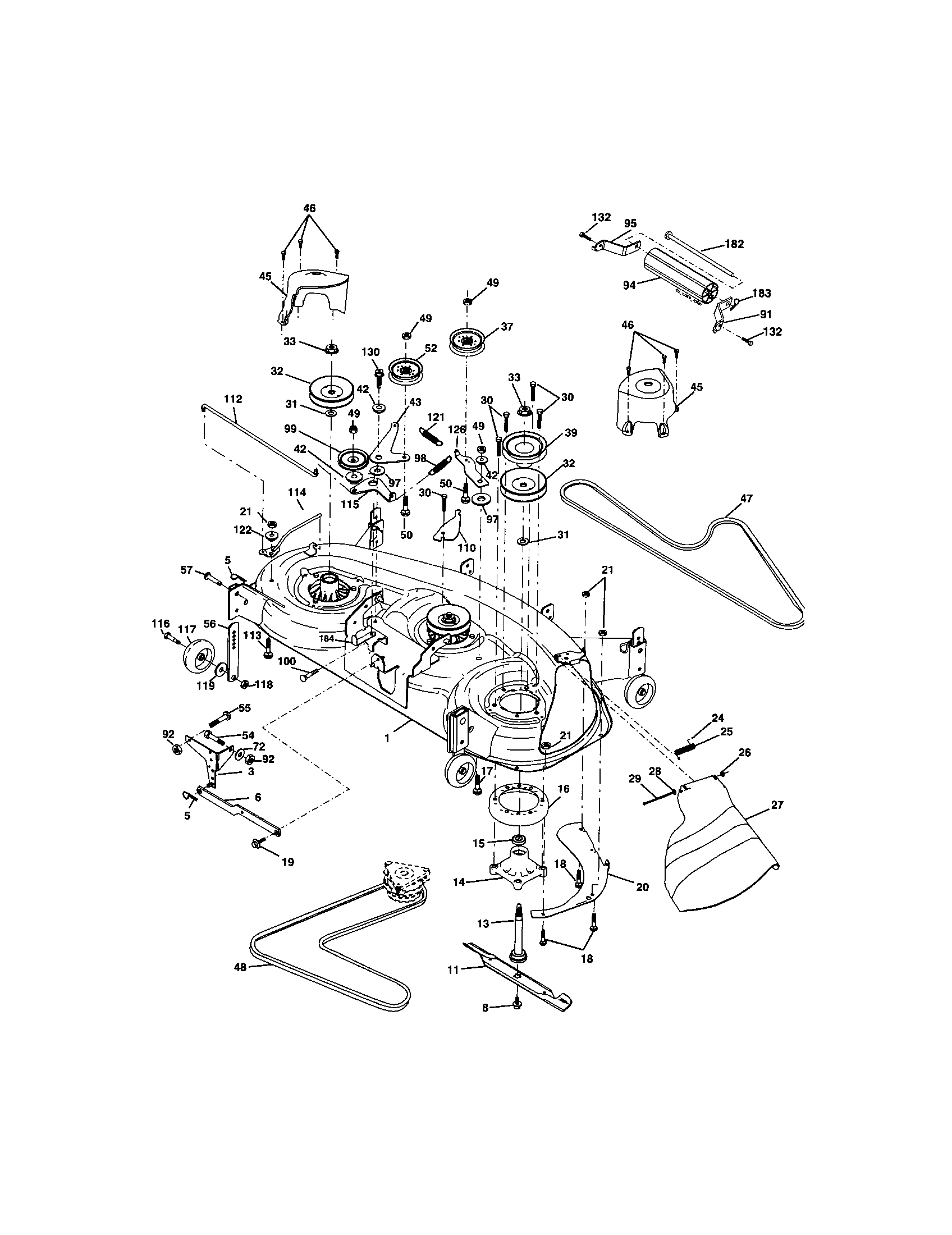 Craftsman 917273664 mower deck diagram