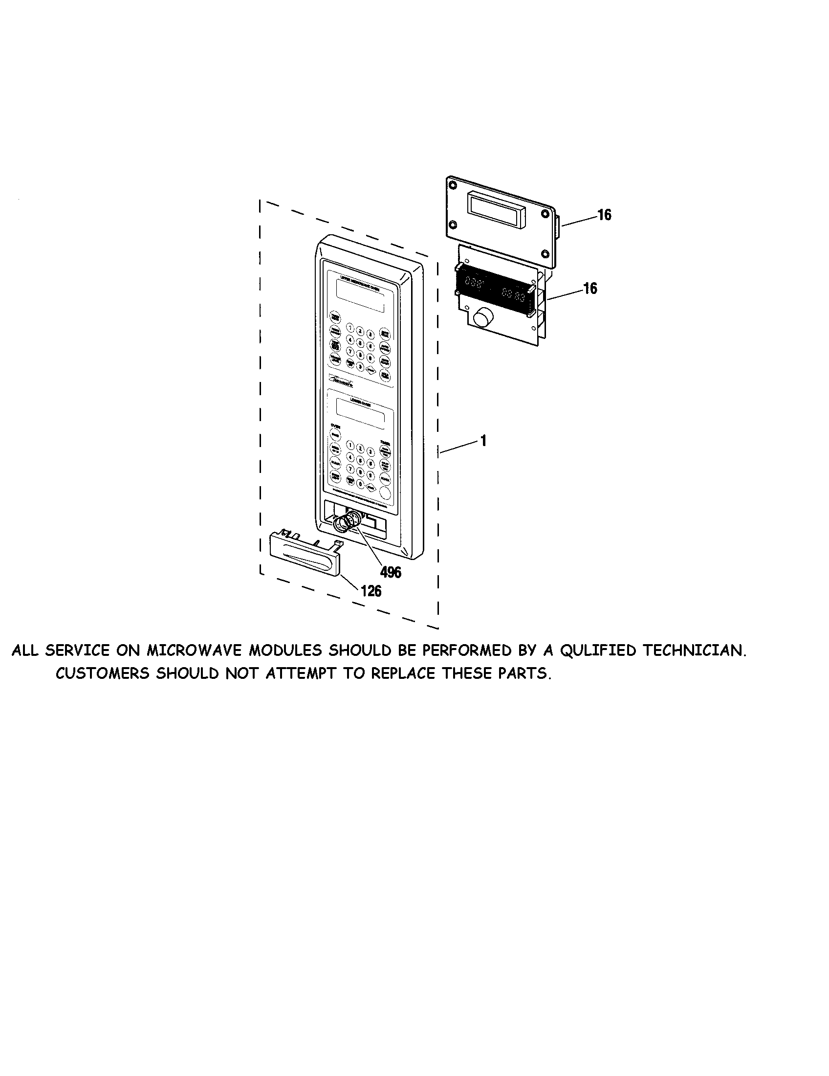 Kenmore 91147799201 microwave control panel diagram