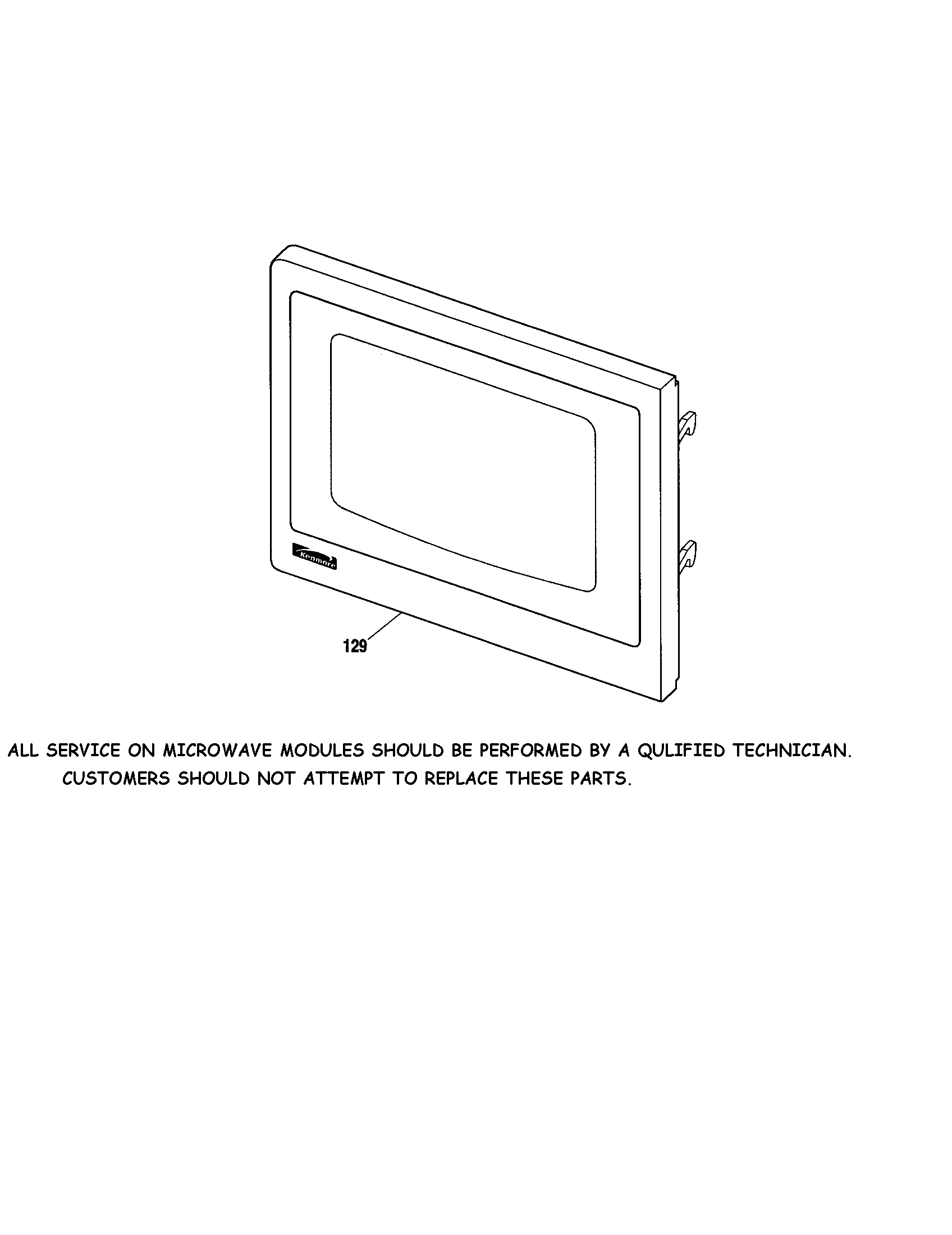 Kenmore 91147799201 microwave door diagram