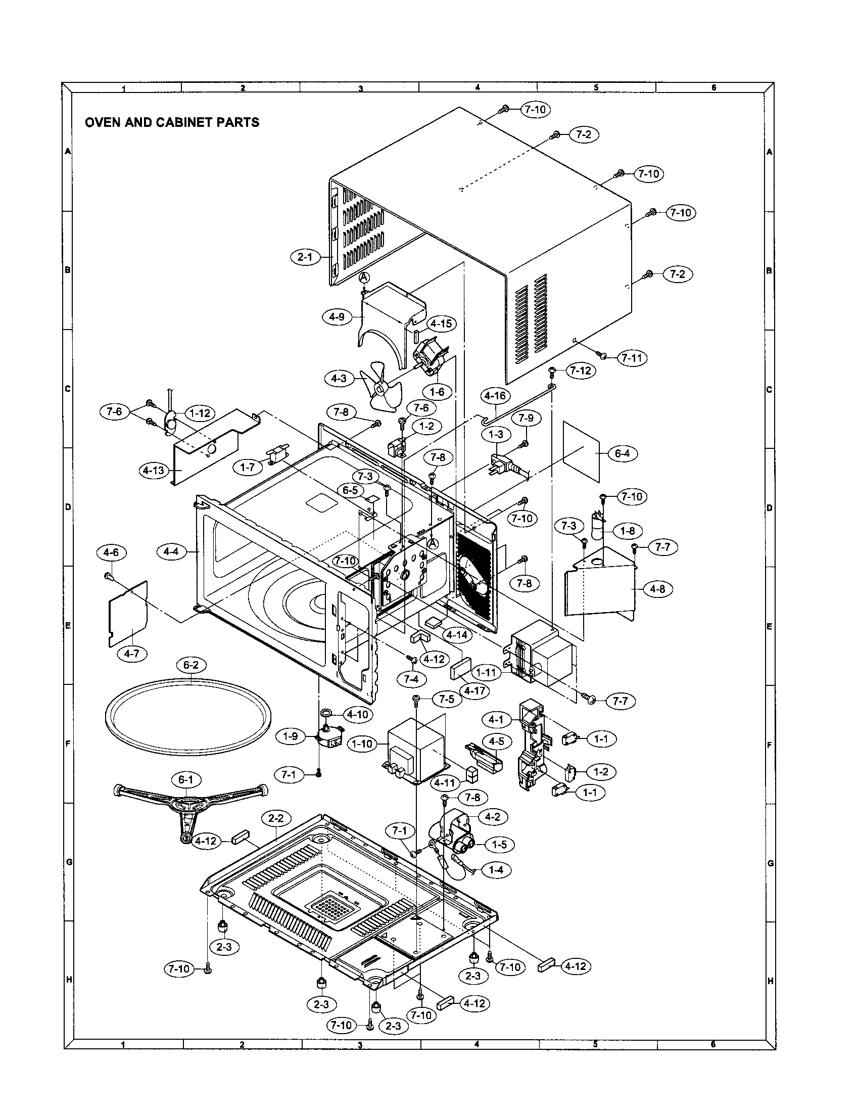 Sharp R-320HK oven and cabinet diagram